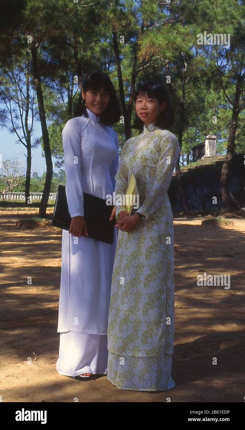 Ao dai is a vietnamese traditional garment hi-res stock