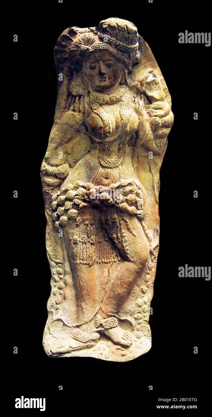 India/Bangladesh: A female fertility deity, Chandraketugarh, Sunga Dynasty, c. 2nd-1st century BCE. Photo by Sailko (CC BY-SA 3.0 License).  The Sunga Empire or Shunga Empire was a royal Indian dynasty from Magadha that controlled vast areas of the Indian Subcontinent from around 185 to 73 BCE. The dynasty was established by Pusyamitra Sunga, after the fall of the Maurya Empire. Its capital was Pataliputra, but later emperors such as Bhagabhadra also held court at Vidisha, modern Besnagar in Eastern Malwa. Stock Photo