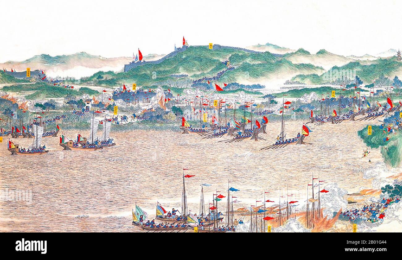The Taiping Rebellion was a widespread civil war in southern China from 1850 to 1864, led by heterodox Christian convert Hong Xiuquan, who, having received visions, maintained that he was the younger brother of Jesus Christ, against the ruling Manchu-led Qing Dynasty. About 20 million people died, mainly civilians, in one of the deadliest military conflicts in history.  Hong established the Taiping Heavenly Kingdom with its capital at Nanjing. The Kingdom's army controlled large parts of southern China, at its height containing about 30 million people. The rebels attempted social reforms belie Stock Photo