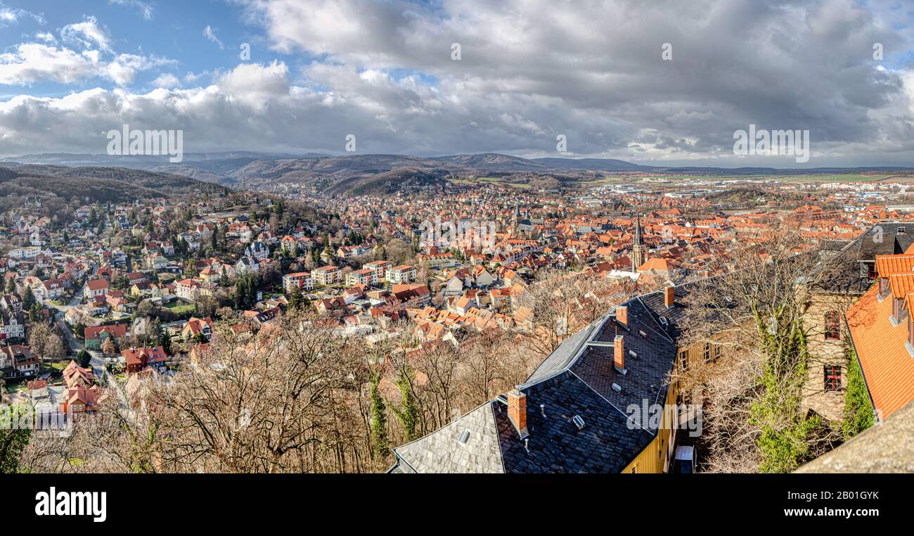 Panorama View Of The German City Wernigerode, Germany Stock Photo - Alamy