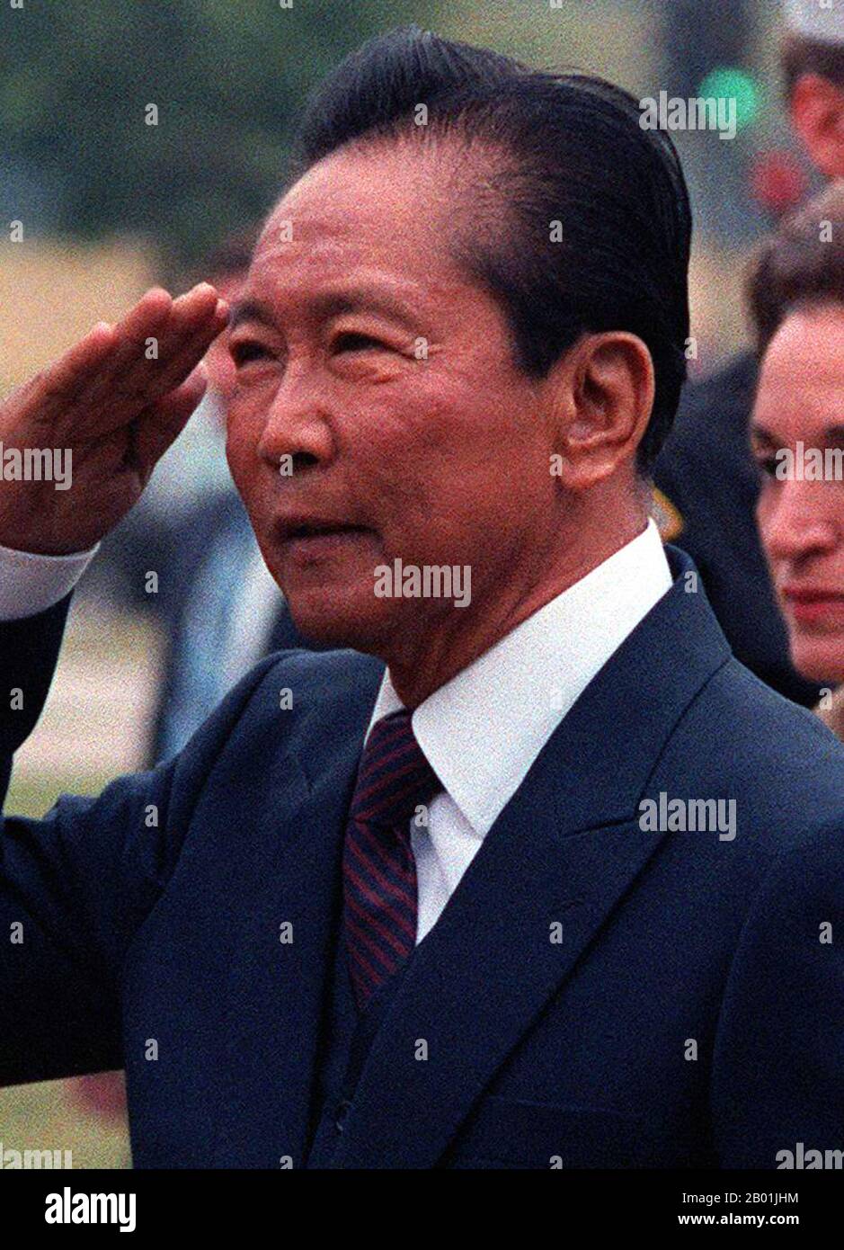 Philippines: Philippine President Ferdinand Marcos at an armed forces full honour departure ceremony, 20 September 1982.  Ferdinand Emmanuel Edralin Marcos (11 September 1917 - 28 September 1989) was the 10th President of the Philippines from 1965 to 1986. He was a lawyer, member of the Philippine House of Representatives (1949-1959) and a member of the Philippine Senate (1959-1965).   In 1983, his government was implicated in the assassination of his primary political opponent, Benigno Aquino, Jr. The implication caused a chain of events that eventually led to his removal from power in 1986. Stock Photo
