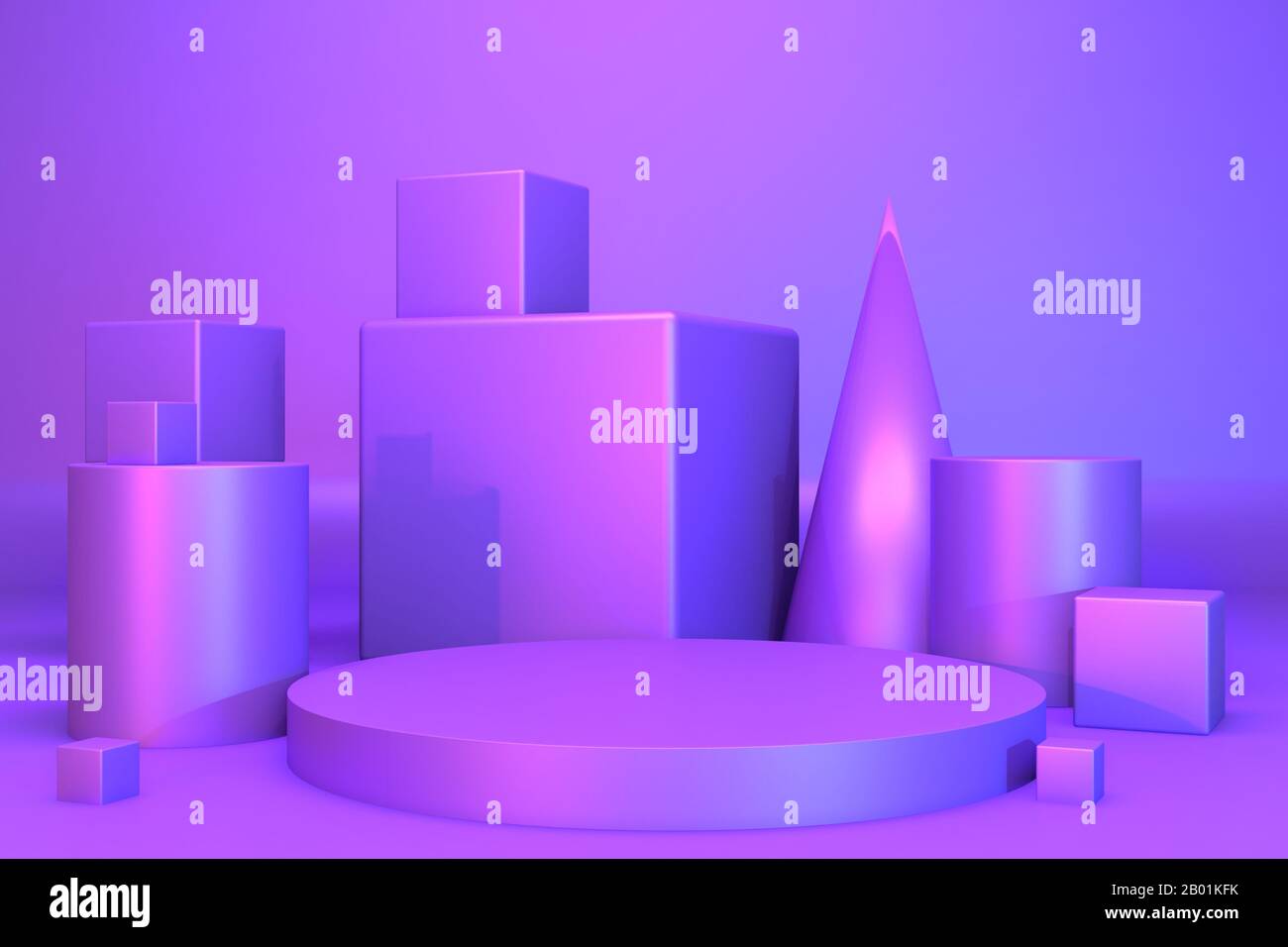 gradients purple and blue abstract podium showcase. 3D rendering Stock ...