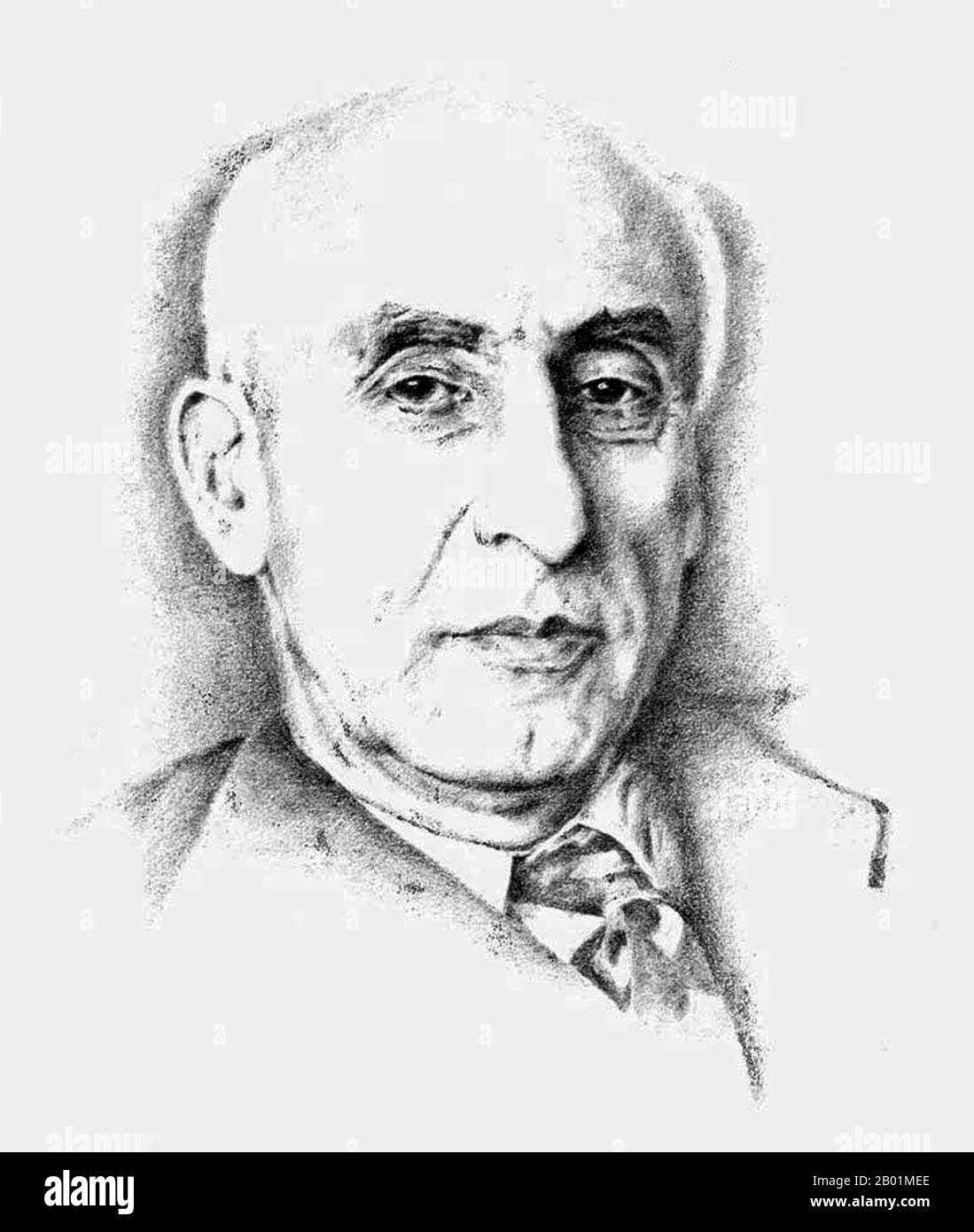 Iran/Persia: Mohammad Mosaddegh or Mosaddeq, also spelt Mosadeck or Musaddiq (16 June 1882 - 5 March 1967), Prime Minister of Iran from 1951 until being overthrown in a coup d'état in 1953. Portrait, c. 1950s.  The Mossadeq administration introduced a wide range of social reforms but was most notable for its nationalisation of the Iranian oil industry, which had been under British control since 1913 through the Anglo-Persian Oil Company.  Mosaddegh was removed from power in a coup on 19 August 1953, organised and carried out by the United States CIA at the request of British MI6. Stock Photo