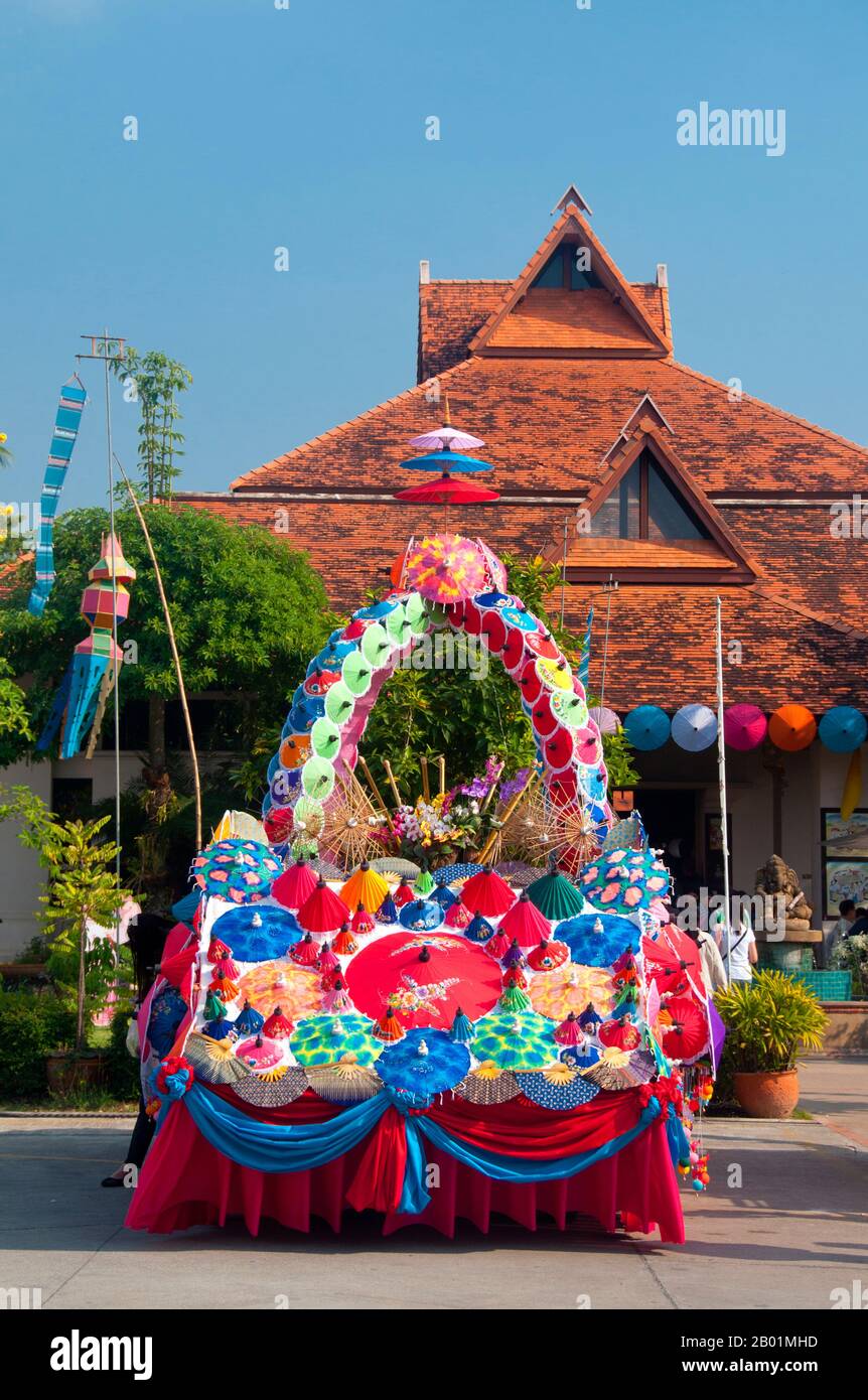 Thailand Float Used In The Umbrella Festival Parade Bo Sang Umbrella thailand-float-used-in-the-umbrella-festival-parade-bo-sang-umbrella