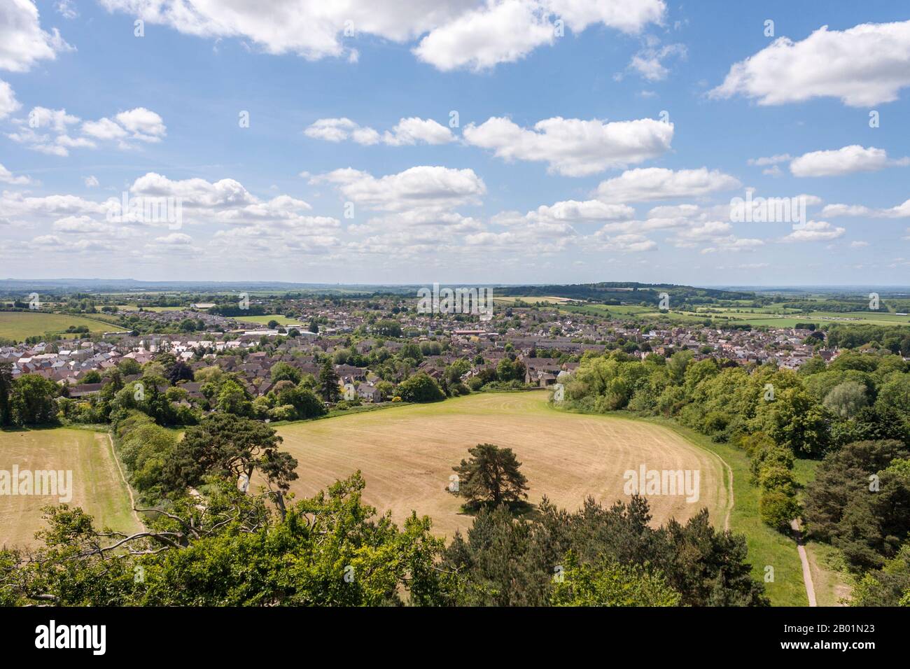Aerial view of Faringdon, Oxfordshire, England, GB, UK Stock Photo