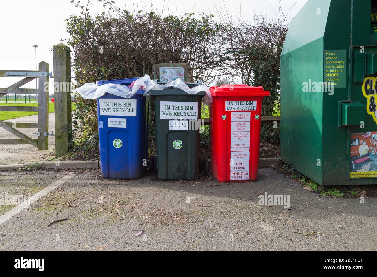 Terracycle recycling only bin, tassimo pods, pet food bins, terracycling,  kent, uk Stock Photo - Alamy