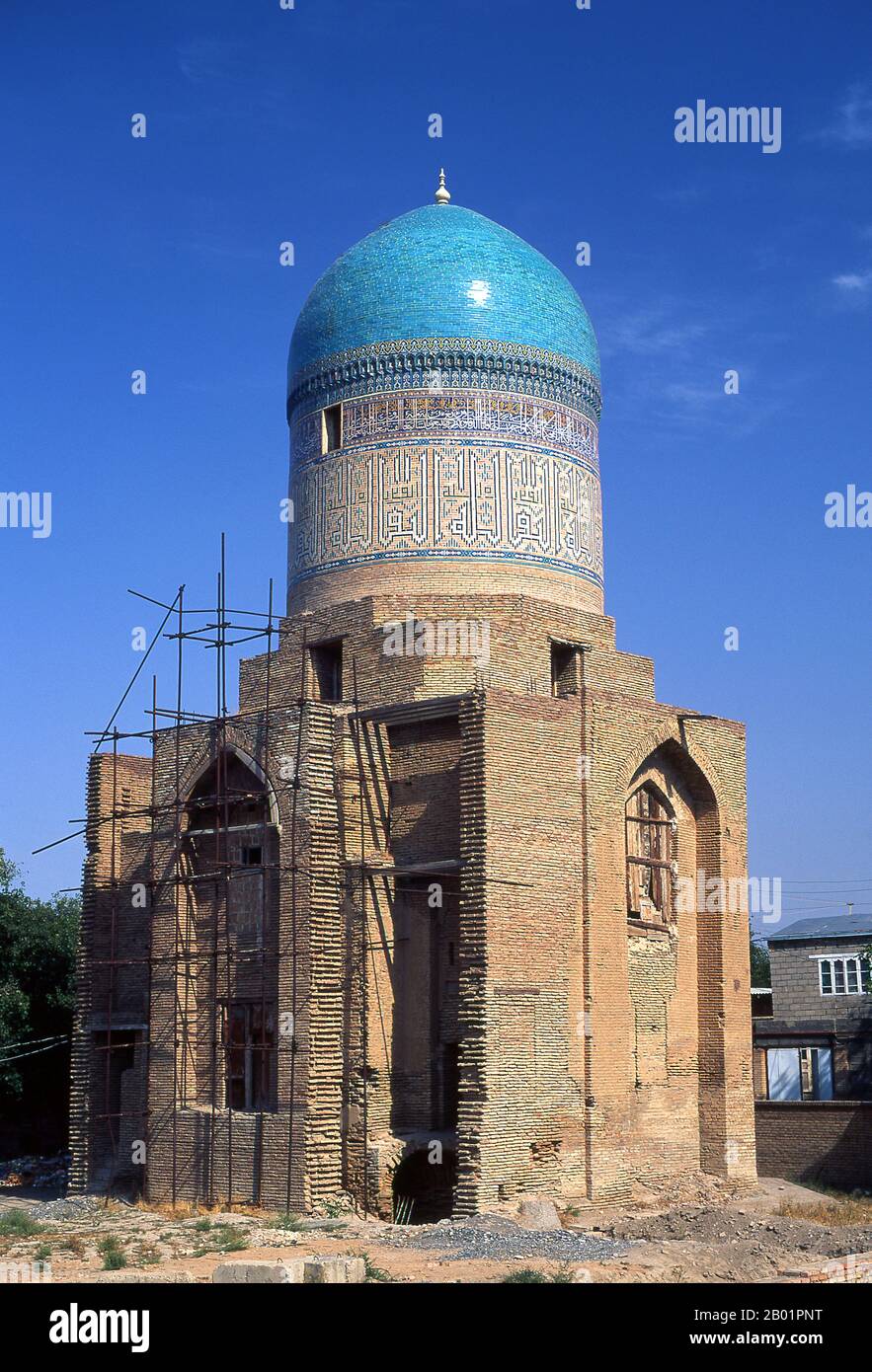 The Bibi Khanum was built by Timur the Great (1336-1405, r.1370-1405), also  known as Tamerlane. The mosque was built in honour of his chief wife, Saray  Mulk Khanum and was constructed on