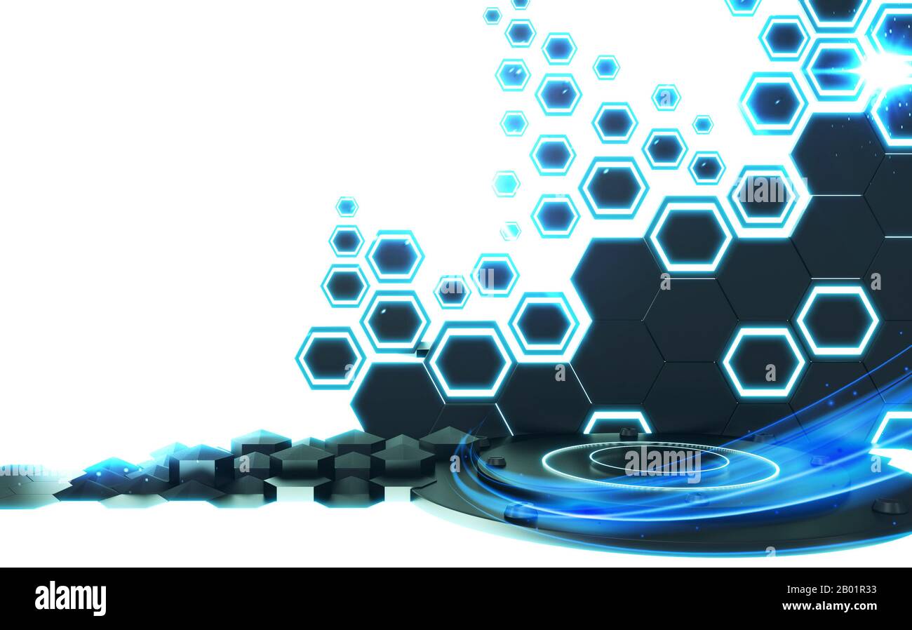 Hexagon black abstract background. 3D rendering Stock Photo - Alamy