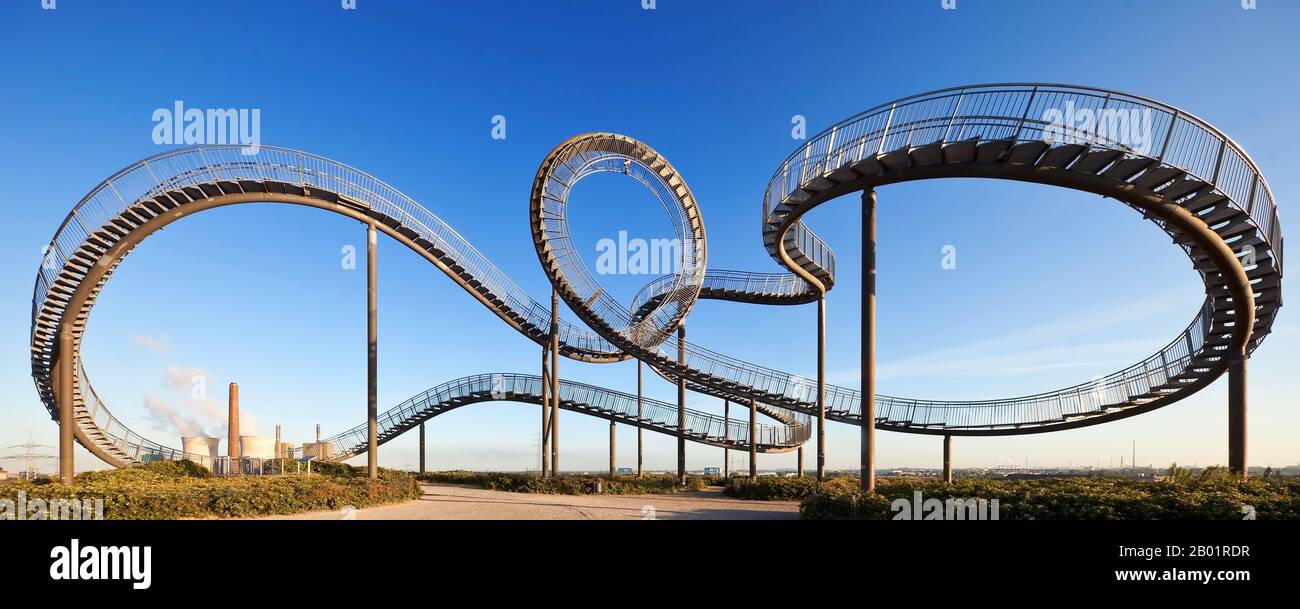 Tiger and Turtle – Magic Mountain, art installation and landmark in Angerpark, Germany, North Rhine-Westphalia, Ruhr Area, Duisburg Stock Photo