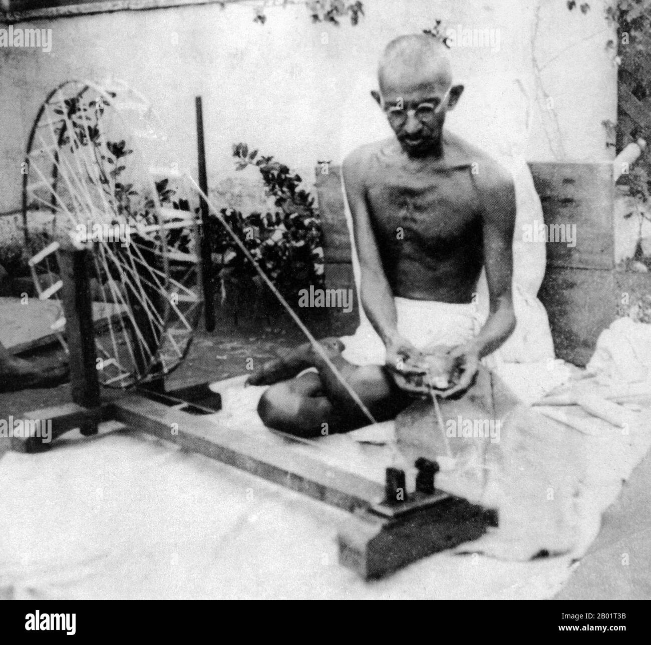 India: Mahatma Gandhi (2 October 1869 - 30 January 1948), preeminent political and ideological leader of India's independence movement, c. 1940.  Mohandas Karamchand Gandhi was the preeminent political and ideological leader of India during the Indian independence movement. He pioneered satyagraha. This is defined as resistance to tyranny through mass civil disobedience, a philosophy firmly founded upon ahimsa, or total non-violence. This concept helped India gain independence and inspired movements for civil rights and freedom across the world. Stock Photo