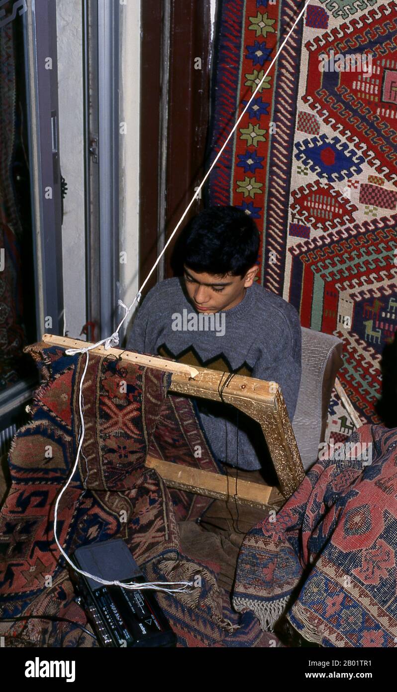 Syrian Rug Salesman Syria: Carpet weaving in the Souq-al-Hamadiyeh, Damascus. Damascus was ...