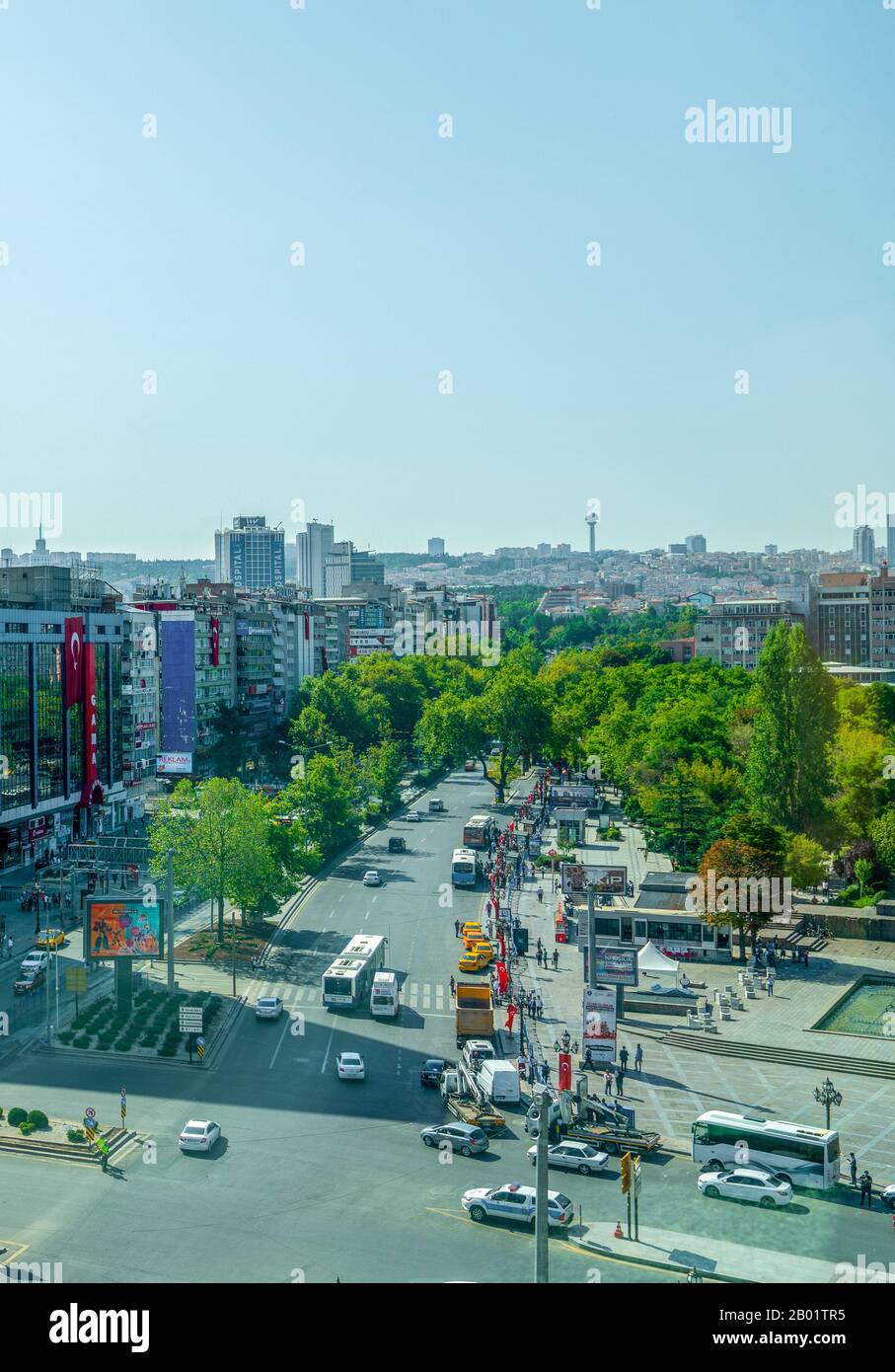 Ankara/Turkey-August 30 2019: The view of Ataturk boulevard Stock Photo