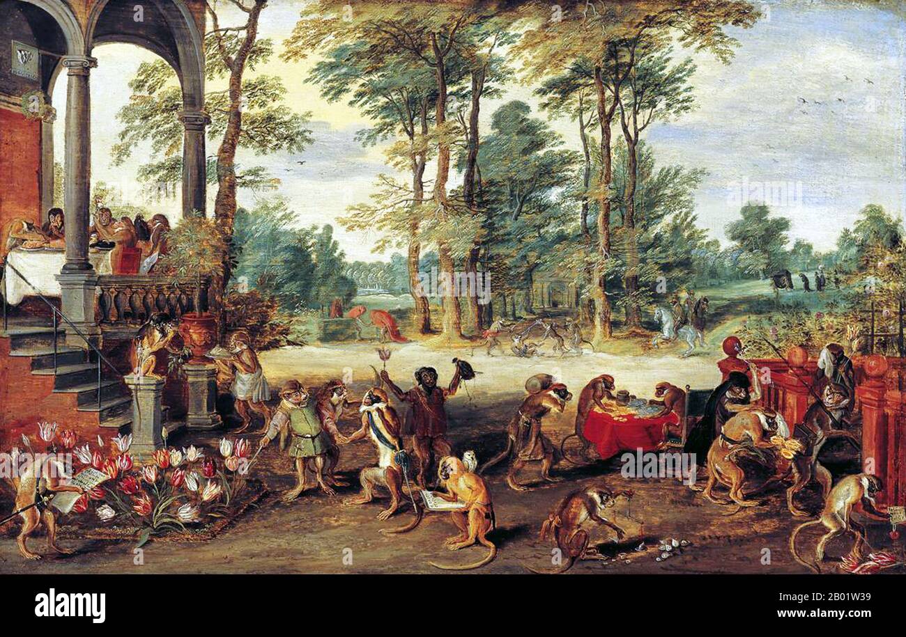 A SATIRE OF THE TULIP MANIA painting by Jan Brueghel the Younger