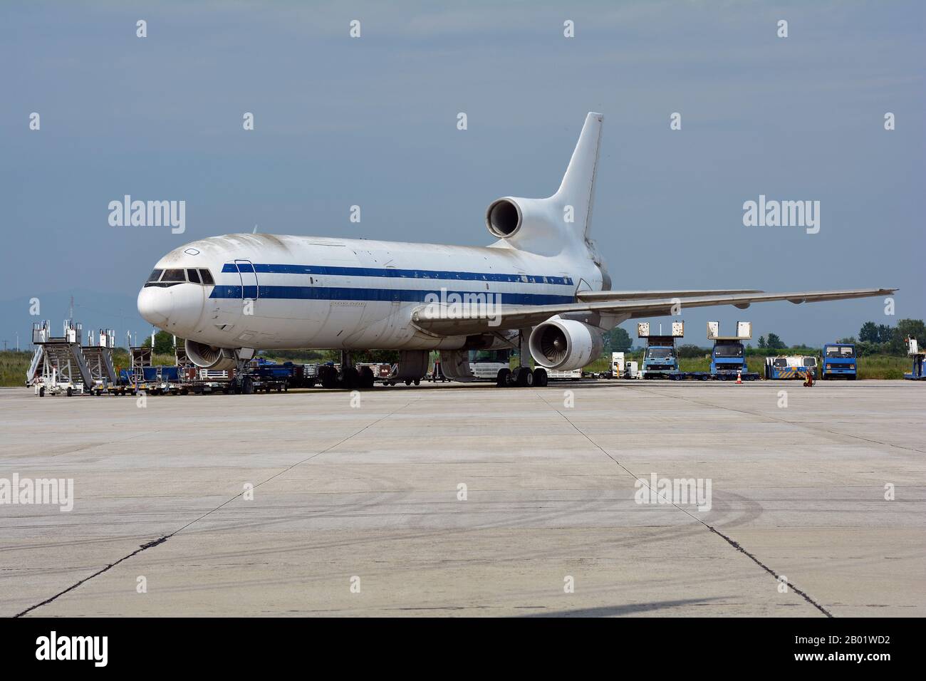 Greece, old cargo aircraft Lockheed L-1011 TriStar on Kavala airport Stock Photo