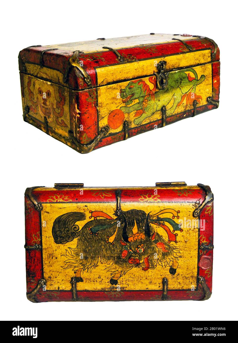 Tibetan Yak Leather Trunk from Tibet - 19thC Tibetan Yak Leather Trunk from Tibet - 19thC