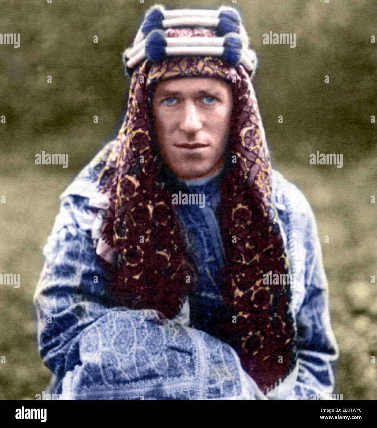 Lieutenant Colonel Thomas Edward Lawrence, CB, DSO (16 August 1888 – 19 May 1935), known professionally as T. E. Lawrence, was a British Army officer renowned especially for his liaison role during the Arab Revolt against Ottoman Turkish rule of 1916–18. The extraordinary breadth and variety of his activities and associations, and his ability to describe them vividly in writing, earned him international fame as 'Lawrence of Arabia'. Stock Photo