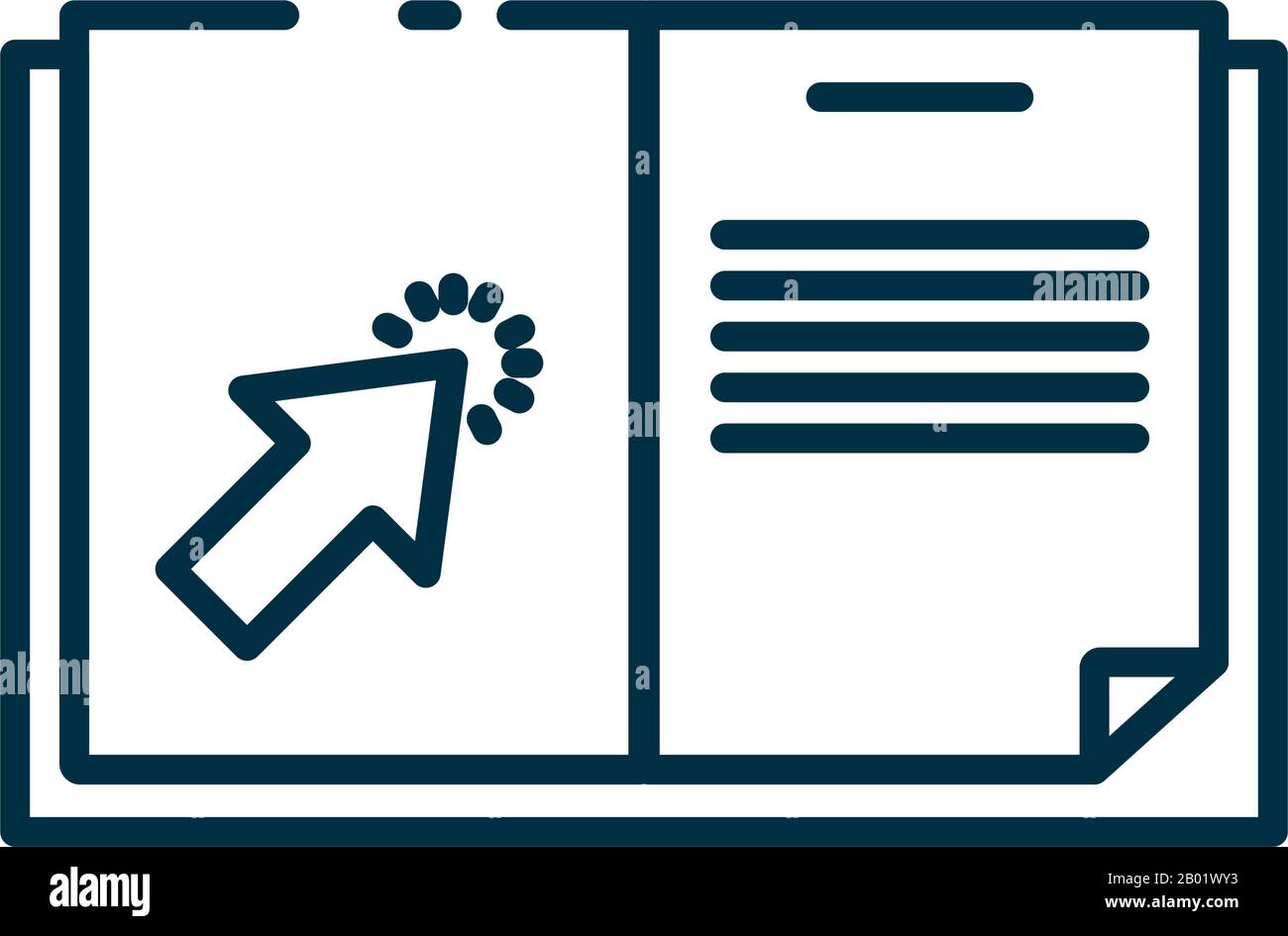 book and arrow line style icon design, Education literature read ...