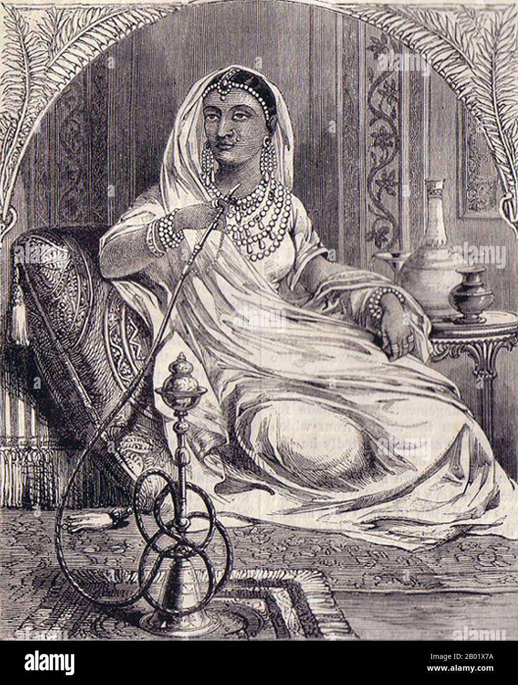 Lakshmi Bai, the Rani of Jhansi (c.19 November 1835 – 17 June 1858, (Marathi- झाशीची राणी लक्ष्मीबाई) was the queen of the Maratha-ruled princely state of Jhansi, situated in the north-central part of India.  She was one of the leading figures of the Indian Rebellion of 1857 and a symbol of resistance to the rule of the British East India Company in the subcontinent. Stock Photo