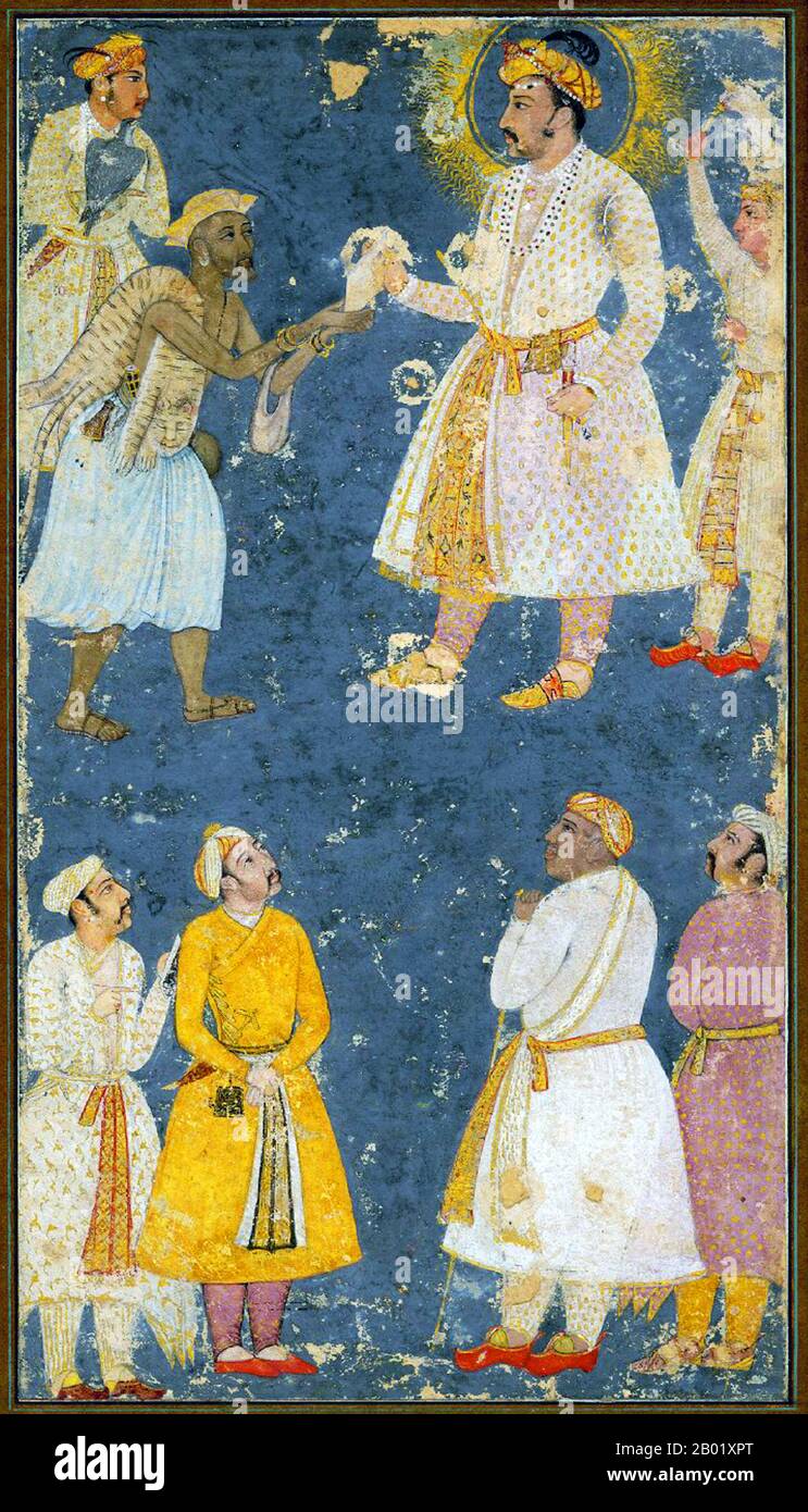 Miniature Mughal Painting,Emperor Jahangir outlet Receiving Persian Emissaries, Gouache With Gold on Silk 20th Century 19cm H x 14cm W