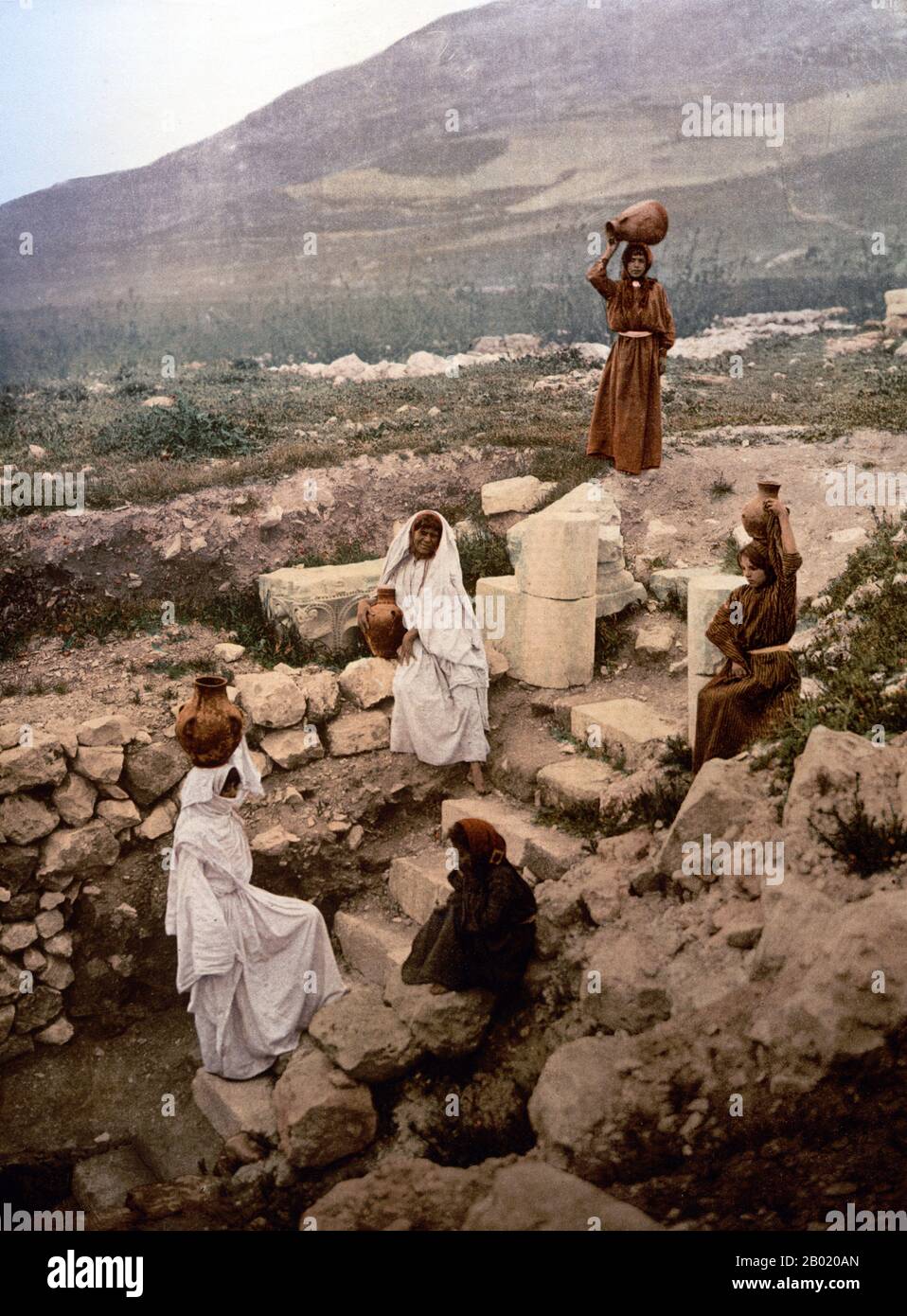 Palestine The Well of the Samaritans (Shechem) at Nablus, c. 18901900