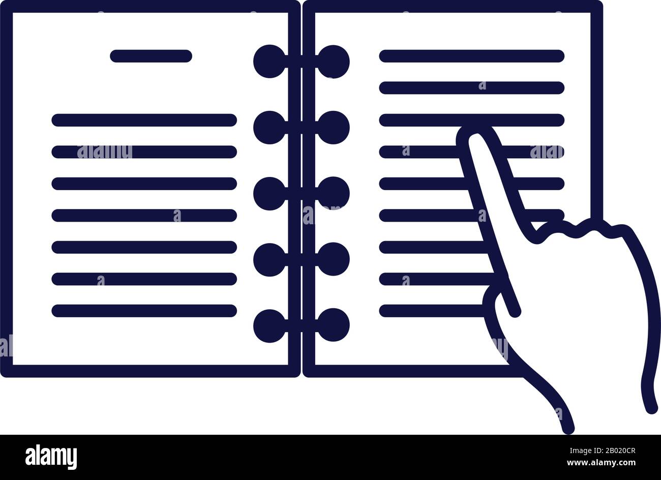 open book and hand line style icon design, Education literature read ...