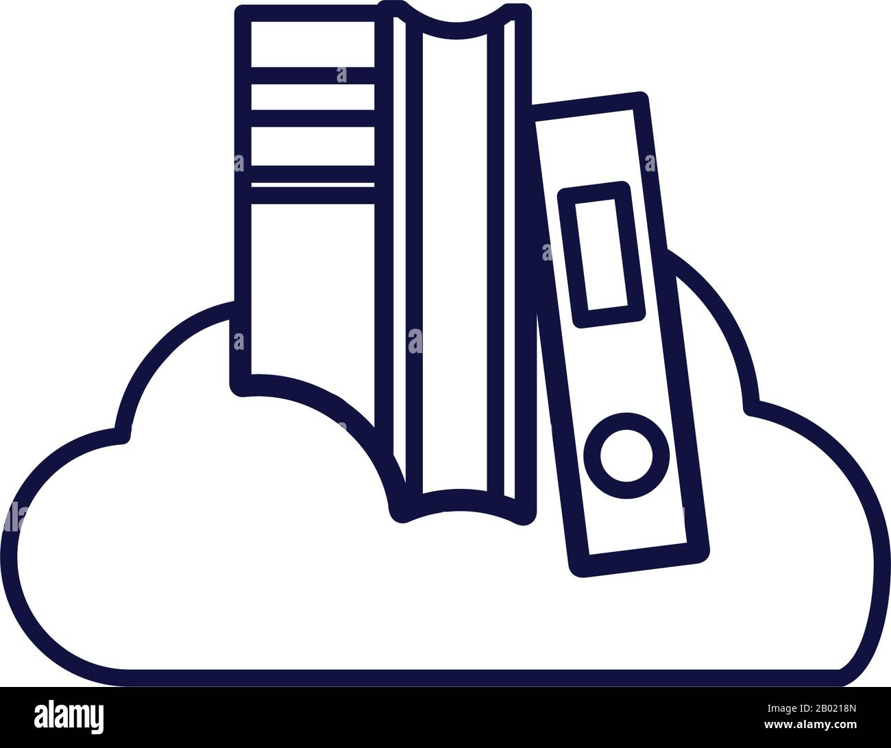 books and cloud line style icon design, Education literature read ...