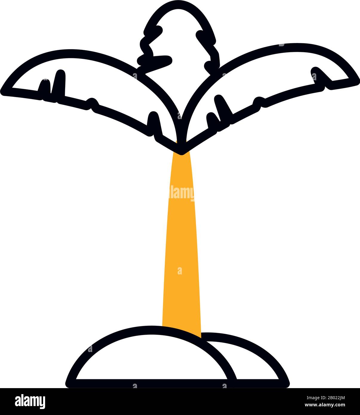 Palm tree half line half color style icon design, Beach summer vacation ...