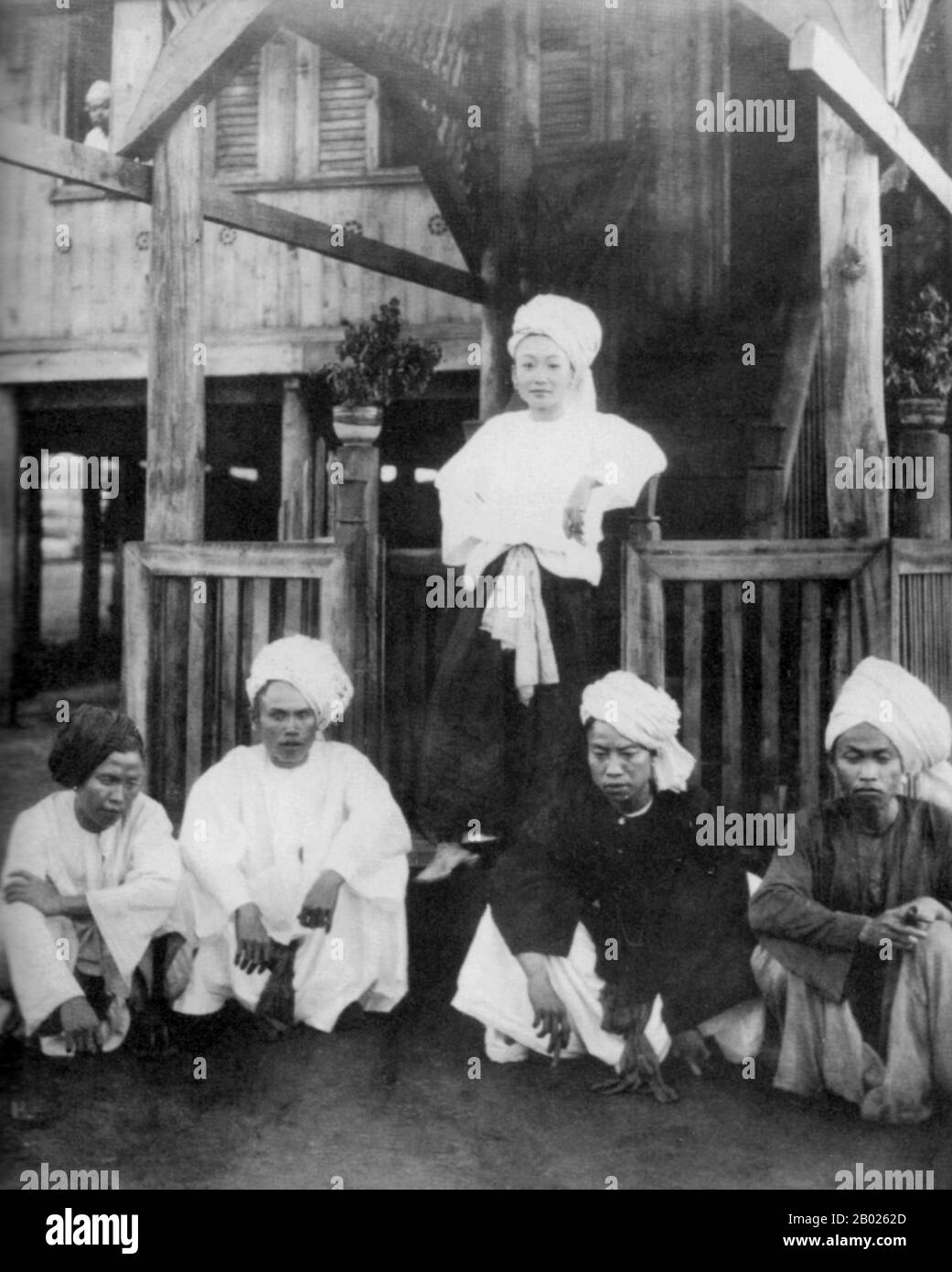 Princess Tip Htila, sister of the 52nd Saopha (ruling prince) of the Shan State of Kengtung, and also of the 53rd Saopha, Kawng Kiao Intaleng. Along with Sao Kawng Kiao Intaleng she attended the Delhi Durbar in 1903, in celebration of the coronation of Edward VII. She was a shrewd and powerful businesswoman, involved in sales of elephants and motor cars, and later in teak extraction and road-building.  Tip Htila divorced her first husband, who was Saopha of the Shan State of Keng Hkam, and outlived her second husband. According to Maurice Collis, who met her in her old age, 'in her day she mus Stock Photo