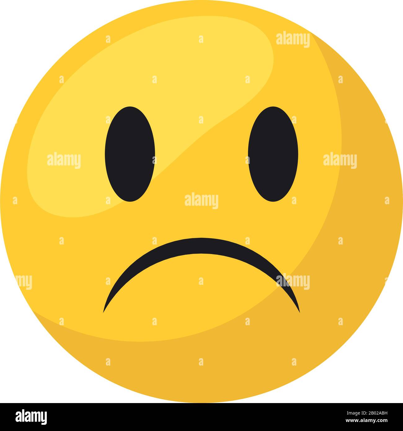 Sad emoji face flat style icon design, Cartoon expression cute ...