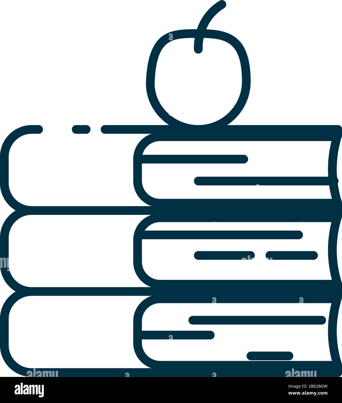 books and apple line style icon design, Education literature read ...