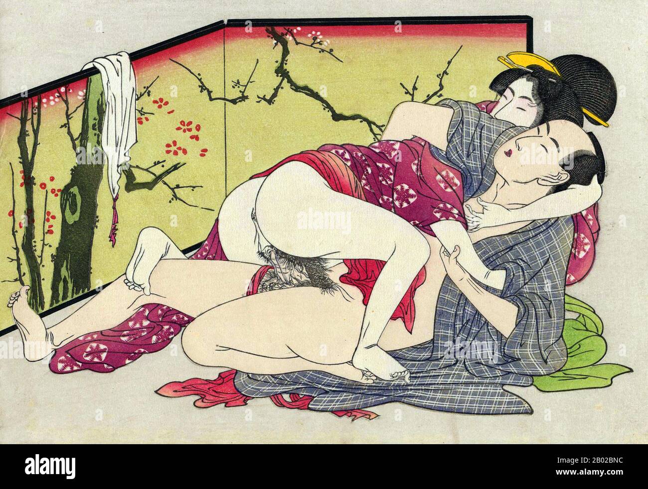 Kitagawa Utamaro (ca. 1753 - October 31, 1806) was a Japanese printmaker and painter, who is considered one of the greatest artists of woodblock prints (ukiyo-e). He is known especially for his masterfully composed studies of women, known as bijinga. He also produced nature studies, particularly illustrated books of insects. Stock Photo