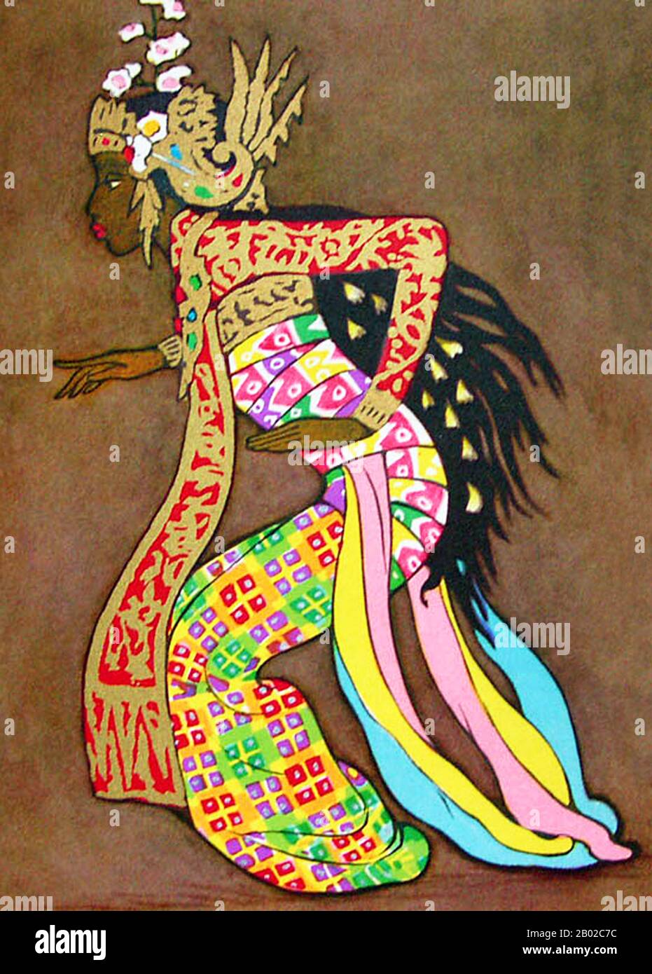 Tyra Kleen, sometimes written Thyra, born 29 March 1874 in Stockholm, died in 1951, was a Swedish artist and writer. Her illustrations can be signed T.Kn.  Balinese dance is a very ancient dance tradition that is a part of the religious and artistic expression among the Balinese people, native to Bali island, Indonesia. Balinese dance is dynamic, angular and intensely expressive. The Balinese dancers express the story of dance-drama through the whole bodily gestures; fingers, hands and body gestures to head and eyes movements.  There is a great richness of dance forms and styles in Bali; and p Stock Photo