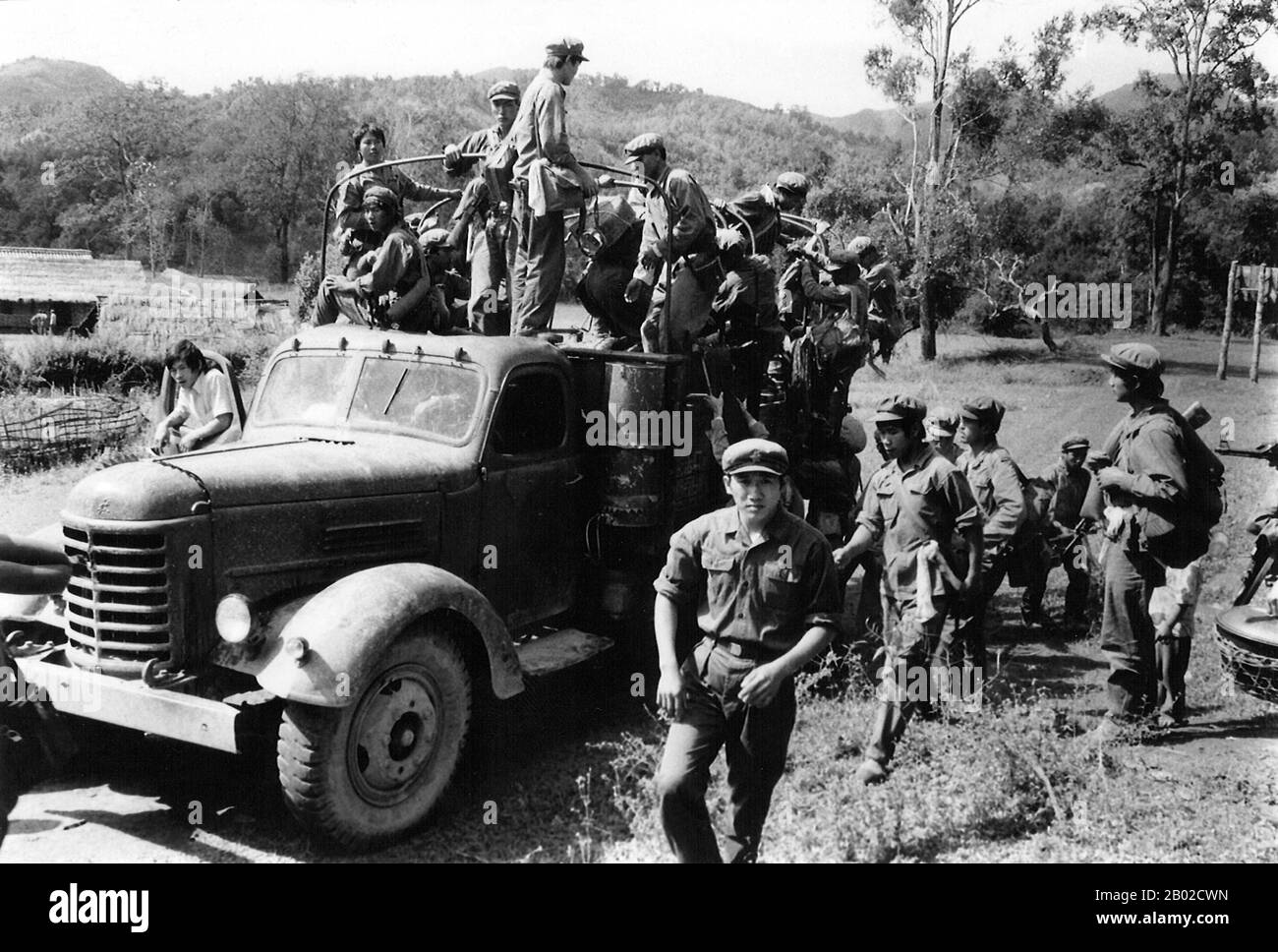 The Communist Party of Burma (Burmese: ဗမာပြည်ကွန်မြူနစ်ပါတီ; CPB) is the oldest existing political party in Burma. The party is unrecognised by the Burmese authorities, rendering it illegal; so it operates in a clandestine manner, often associating with insurgent armies along the border of People's Republic of China. It is often referred to as the Burma Communist Party (BCP) by both the Burmese government and the foreign media. Stock Photo