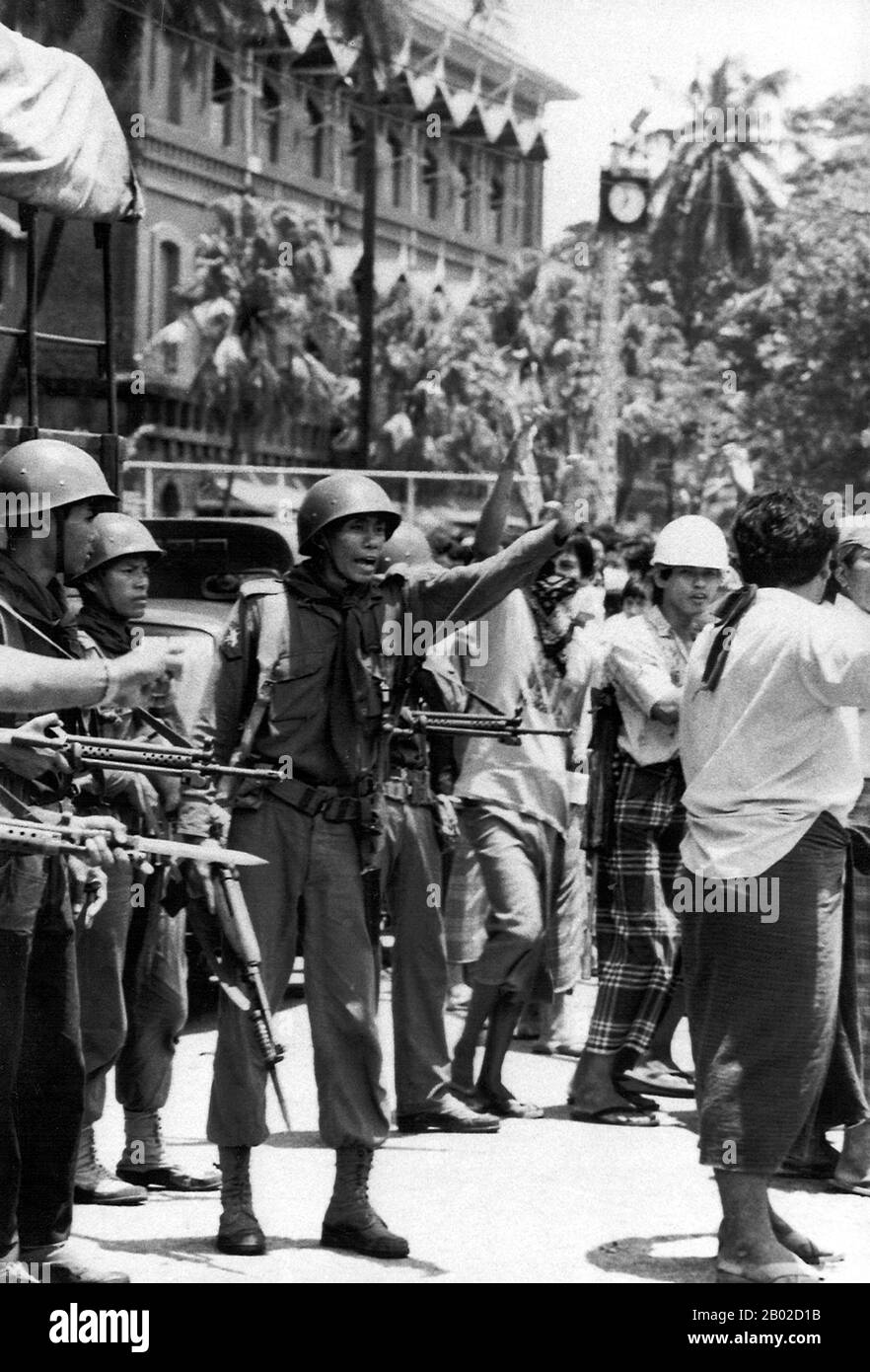 The 8888 Nationwide Popular Pro-Democracy Protests (also known as the  People Power Uprising) were a series of marches, demonstrations, protests,  and riots in the Socialist Republic of the Union of Burma (today