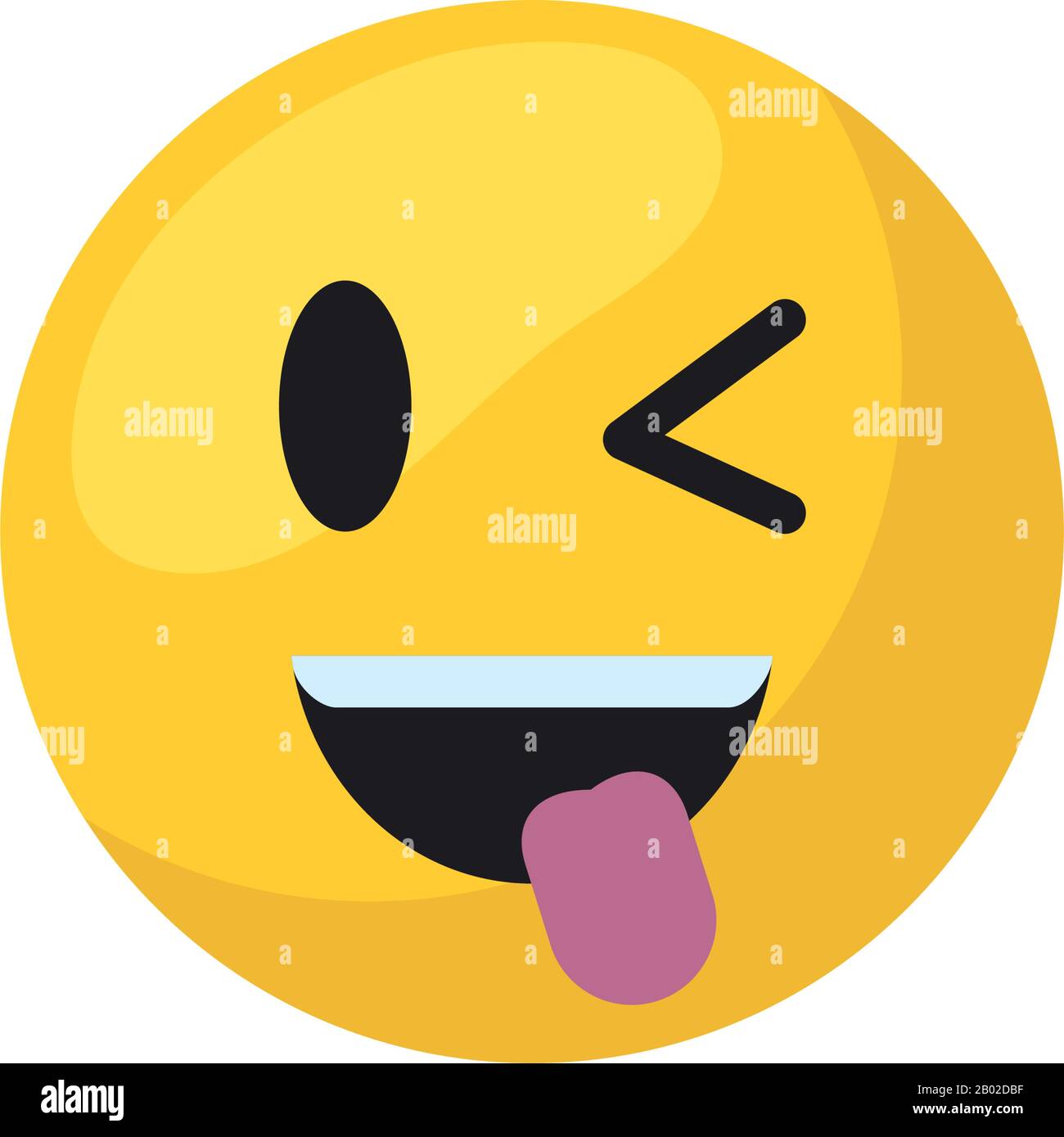 Wink Emoji Face Flat Style Icon Design Cartoon Expression Cute