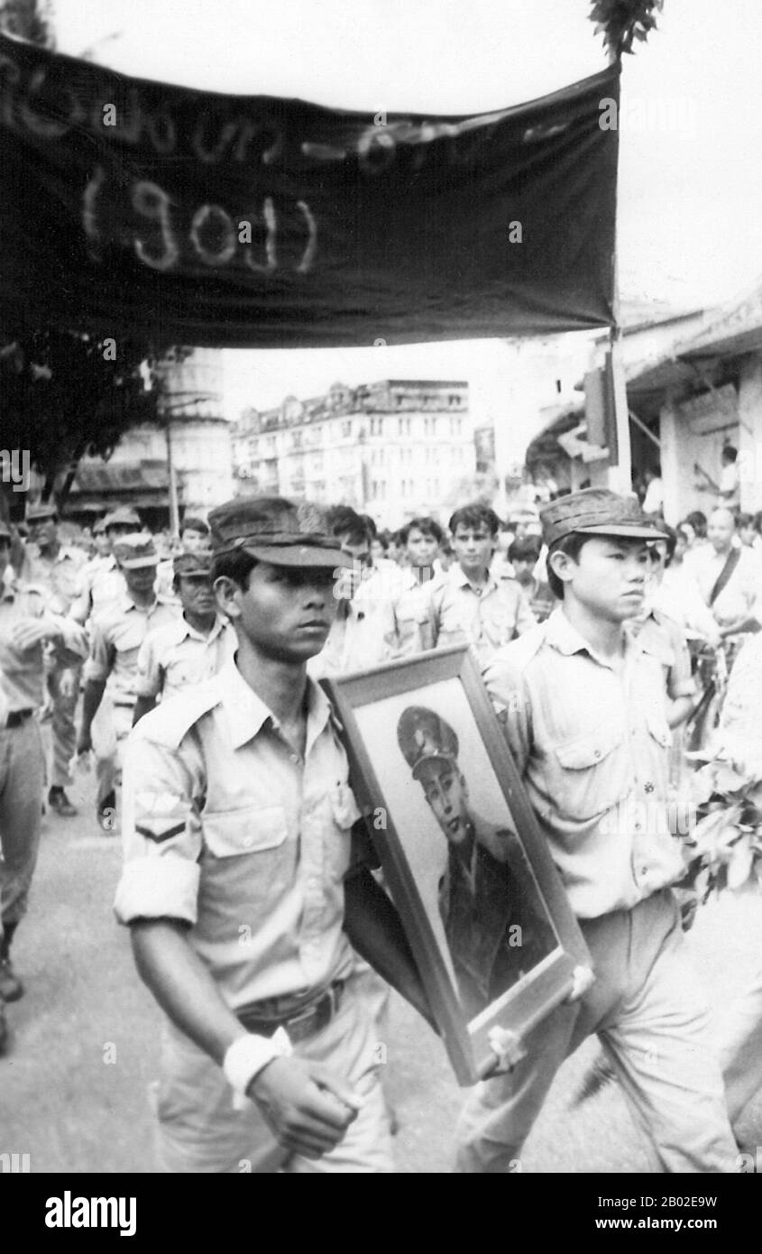 The 8888 Nationwide Popular Pro-Democracy Protests (also known as the People Power Uprising) were a series of marches, demonstrations, protests, and riots in the Socialist Republic of the Union of Burma (today commonly known as Burma or Myanmar). Key events occurred on 8 August 1988, and therefore it is known as the 8888 Uprising. Stock Photo
