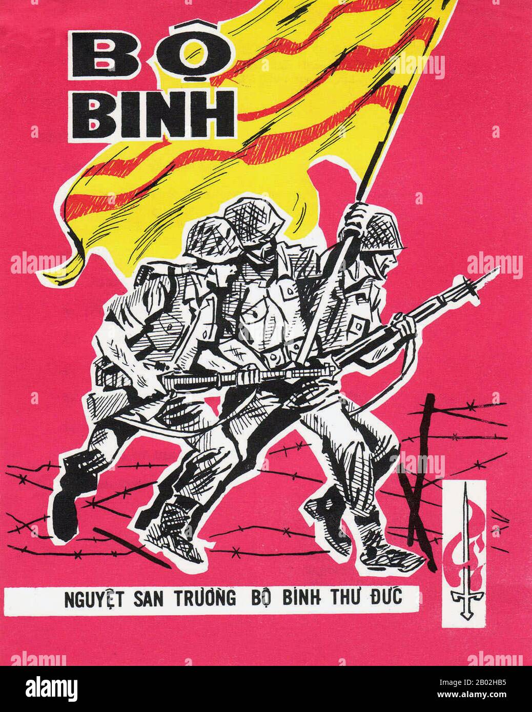 The Army of the Republic of Vietnam (ARVN) was the land-based military forces of the Republic of Vietnam (South Vietnam), which existed from October 26, 1955 until the fall of Saigon on April 30, 1975.   After the fall of Saigon and the communist victory, the ARVN was dissolved. While some members had fled the country to the United States or elsewhere, hundreds of thousands of former ARVN soldiers were sent to reeducation camps by the newly unified Vietnamese communist government. Stock Photo