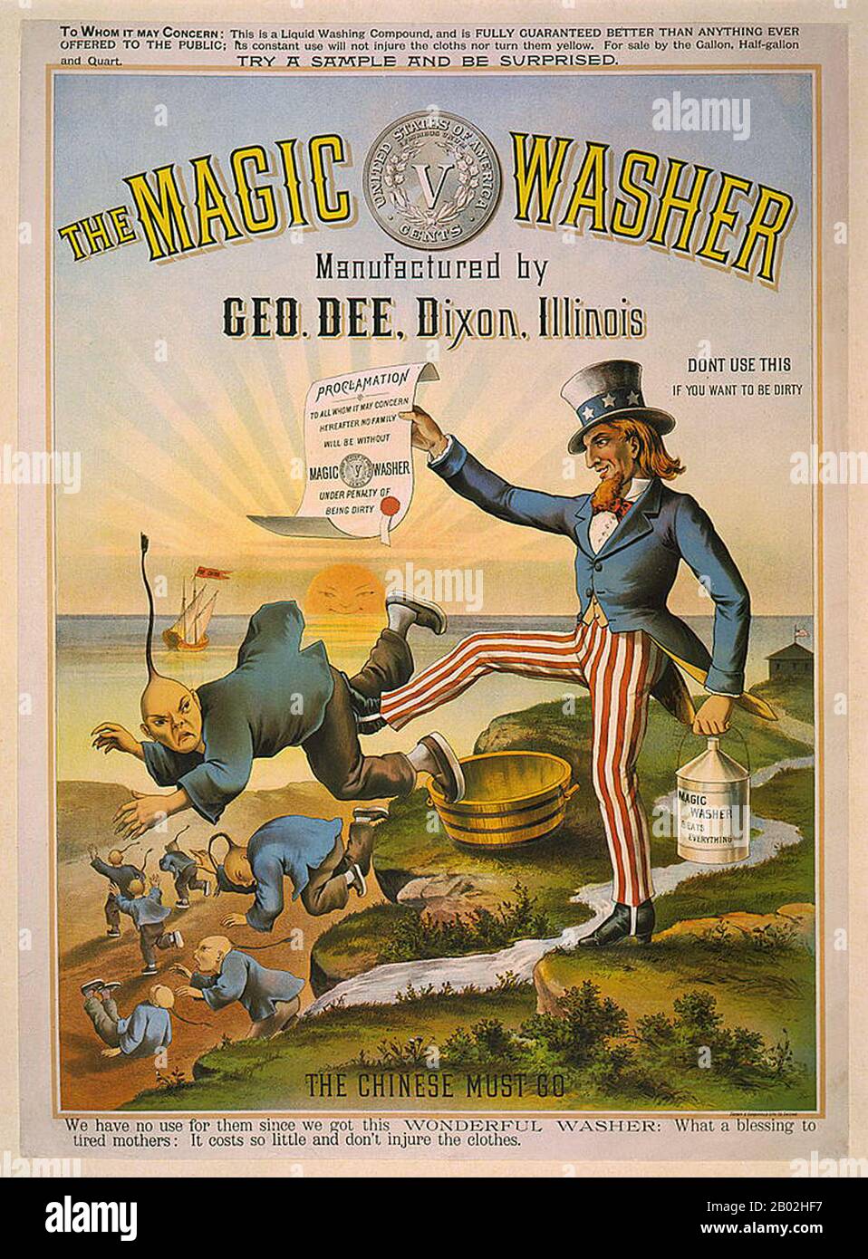 Starting with the California Gold Rush in the late 19th century, the United States—particularly the West Coast states—imported large numbers of Chinese migrant laborers. Early Chinese immigrants worked as gold miners, and later on large labor projects, such as the building of the First Transcontinental Railroad.  Chinese migrant workers encountered considerable prejudice in the United States, especially by the people who occupied the lower layers in white society, because Chinese 'coolies' were used as a scapegoat for depressed wage levels by politicians and labor leaders.  In the 1870s and 18 Stock Photo