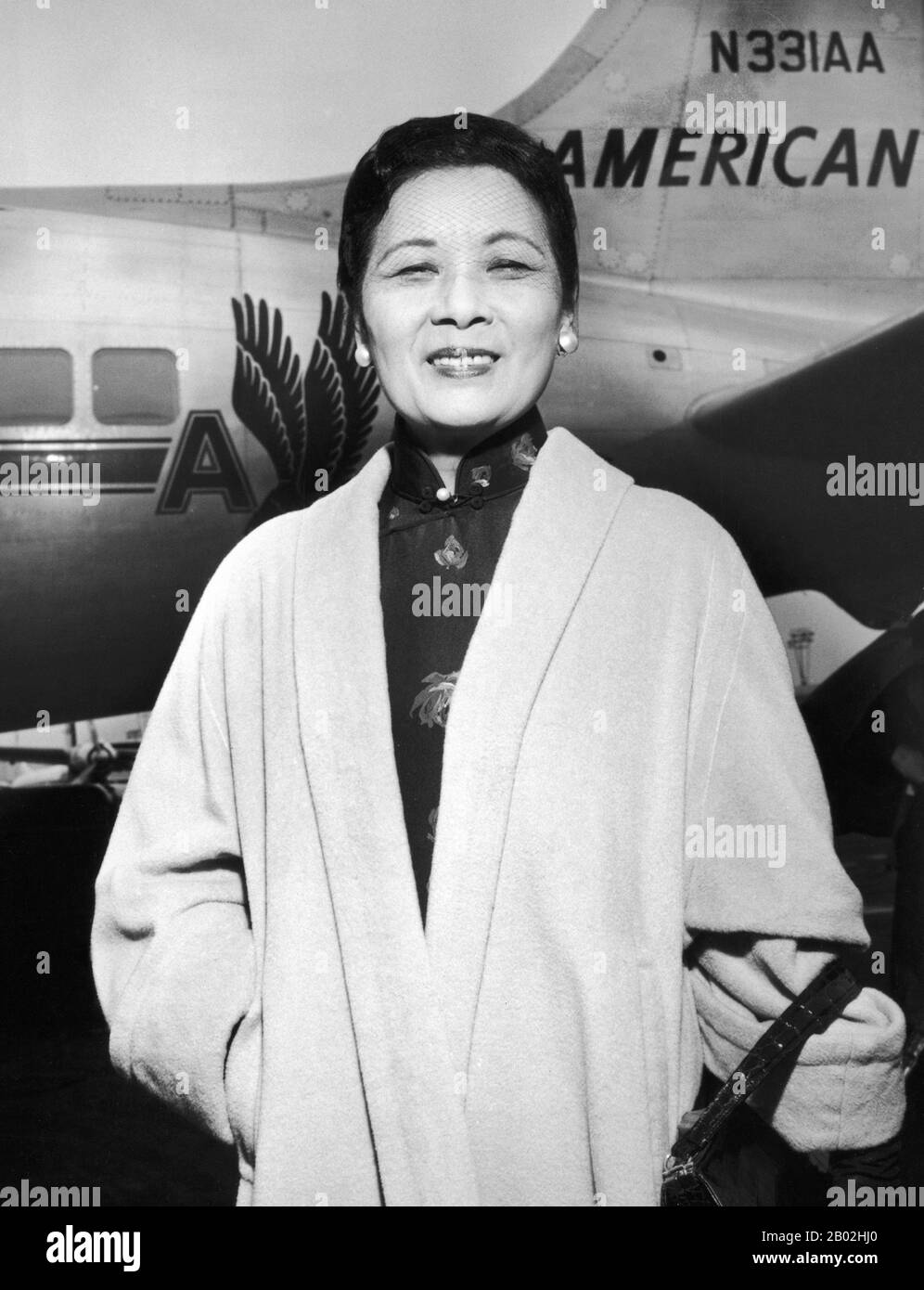 Soong May-ling or Mei-ling, also known as Madame Chiang Kai-shek (Song Meiling, 1898-2003), First Lady of the Republic of China (ROC) and wife of President Chiang Kai-shek. She was a politician and painter.  The youngest and the last surviving of the three Soong sisters, she played a prominent role in the politics of the Republic of China and was the sister in law of Song Qingling, wife of President Sun Yat-sen, the founder of the Chinese Republic (1912). Stock Photo