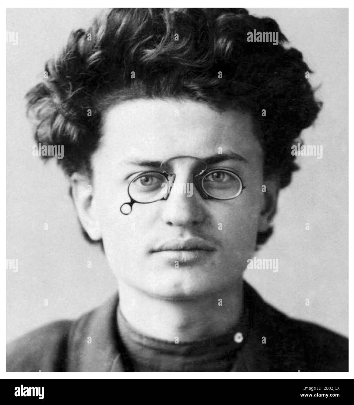 Leon Trotsky (Russian: Лев Дави́дович Тро́цкий; born Lev Davidovich Bronshtein (7 November 1879 – 21 August 1940) was a Russian Marxist revolutionary and theorist, Soviet politician, and the founder and first leader of the Red Army.  Trotsky was initially a supporter of the Menshevik Internationalists faction of the Russian Social Democratic Labour Party. He joined the Bolsheviks immediately prior to the 1917 October Revolution, and eventually became a leader within the Party. During the early days of the Soviet Union, he served first as People's Commissar for Foreign Affairs and later as the Stock Photo