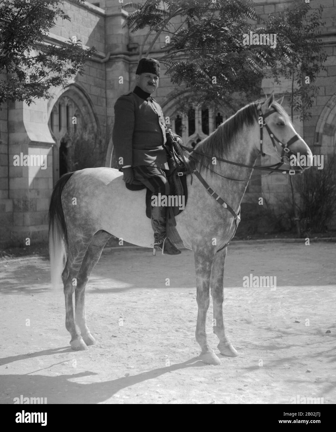 Ahmed Cemal Pasha (Ottoman Turkish: احمد جمال پاشا, modern Turkish: Ahmet Cemal Paşa; 6 May 1872 – 21 July 1922), commonly known as Djemal Pasha to Turks, and Jamal Basha in the Arab world, was an Ottoman military leader and one-third of the military triumvirate known as the Three Pashas that ruled the Ottoman Empire during World War I.  Djemal was also Mayor of Istanbul and is seen as one of the perpetrators of the Armenian Genocide and the Assyrian genocide. Stock Photo