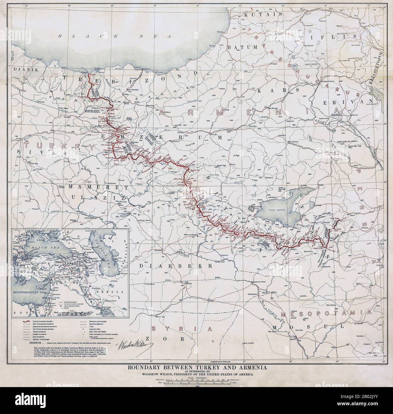 The Armenian Genocide refers to the deliberate and systematic destruction of the Armenian population of the Ottoman Empire during and just after World War I. It was implemented through wholesale massacres and deportations, with the deportations consisting of forced marches under conditions designed to lead to the death of the deportees. The total number of resulting Armenian deaths is generally held to have been between one and one and a half million.  Other ethnic groups were similarly attacked by the Ottoman Empire during this period, including Assyrians and Greeks, and some scholars conside Stock Photo
