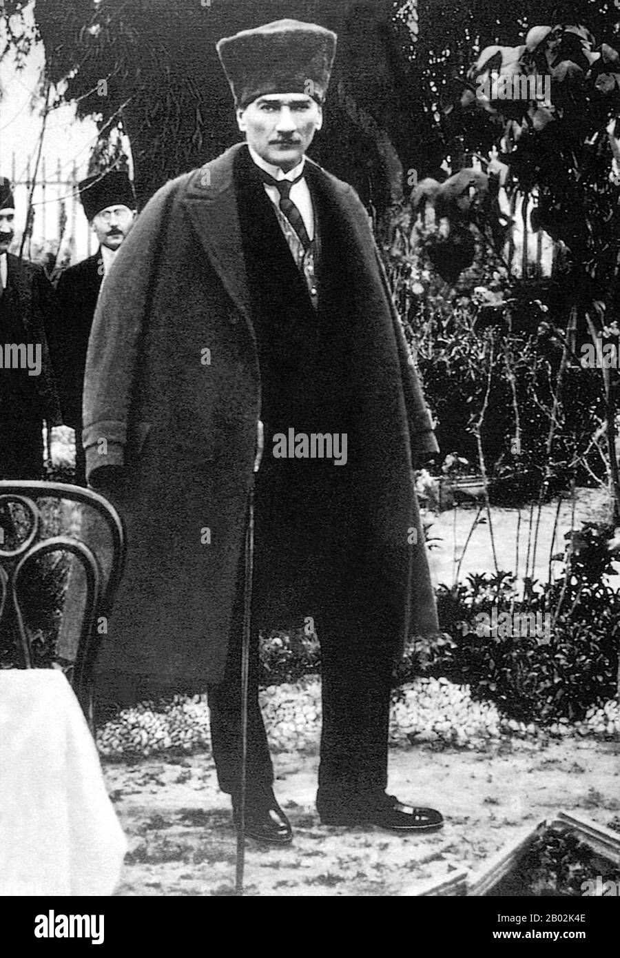 Mustafa Kemal Atatürk (1881–10 November 1938) was an Ottoman and Turkish army officer, revolutionary statesman, writer, and the first President of Turkey.  He is credited with being the founder of the modern Turkish state. Atatürk was a military officer during World War I. Following the defeat of the Ottoman Empire in World War I, he led the Turkish national movement in the Turkish War of Independence.  Having established a provisional government in Ankara, he defeated the forces sent by the Allies. His military campaigns gained Turkey independence. Atatürk then embarked upon a program of poli Stock Photo