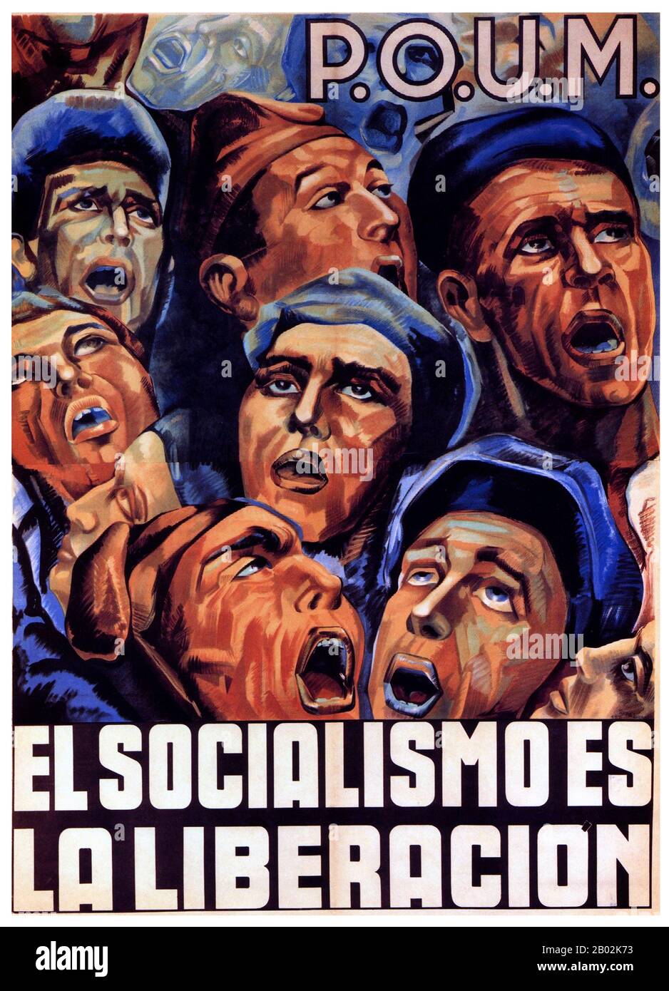 The Workers' Party of Marxist Unification (Spanish: Partido Obrero de Unificación Marxista, POUM; Catalan: Partit Obrer d'Unificació Marxista) was a Spanish communist political party formed during the Second Republic and mainly active around the Spanish Civil War.  The Spanish Civil War was fought from 17 July 1936 to 1 April 1939 between the Republicans, who were loyal to the democratically elected Spanish Republic, and the Nationalists, a rebel group led by General Francisco Franco. The Nationalists prevailed, and Franco ruled Spain for the next 36 years, from 1939 until his death in 1975. Stock Photo