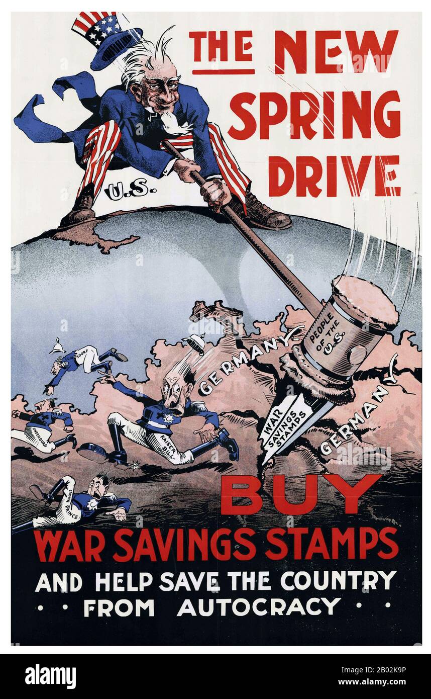 World War I (WWI or WW1 or World War One), also known as the First World War or the Great War, was a global war centred in Europe that began on 28 July 1914 and lasted until 11 November 1918. More than 9 million combatants and 7 million civilians died as a result of the war, a casualty rate exacerbated by the belligerents' technological and industrial sophistication, and tactical stalemate. It was one of the deadliest conflicts in history, paving the way for major political changes, including revolutions in many of the nations involved.  The war drew in all the world's economic great powers, w Stock Photo