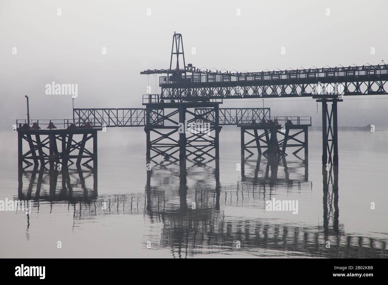 Derelict coalloading pier on the Fife Coastal path near Inverkeithing