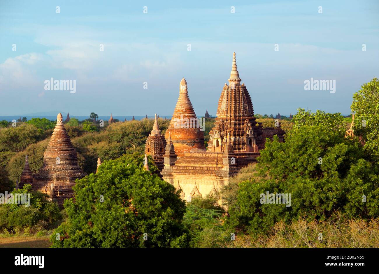 The Lokahteikpan temple was built around 1100 CE during the reign of King Kyanzittha (r. 1084 - 1113).  Bagan, formerly Pagan, was mainly built between the 11th century and 13th century. Formally titled Arimaddanapura or Arimaddana (the City of the Enemy Crusher) and also known as Tambadipa (the Land of Copper) or Tassadessa (the Parched Land), it was the capital of several ancient kingdoms in Burma. Stock Photo