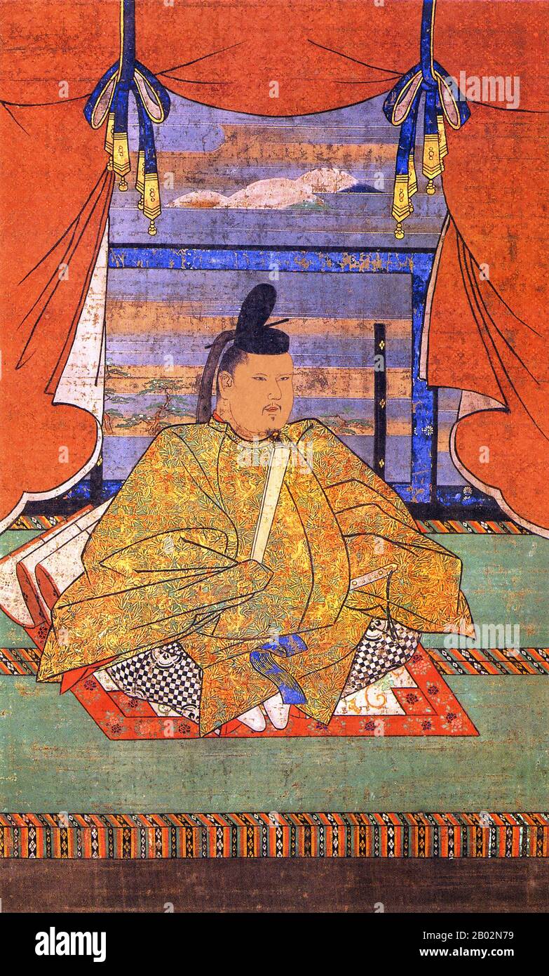 Emperor Murakami (村上天皇 Murakami-tennō, 14 July 926 – 5 July 967) was the 62nd emperor of Japan, according to the traditional order of succession. Murakami's reign spanned the years from 946 to his death in 967.  Before he ascended to the Chrysanthemum Throne, his personal name was Nariakira-shinnō (成明親王). Nariakira-shinnō was the 14th son of Emperor Daigo, and the younger brother of Emperor Suzaku by another mother. Murakami had ten Empresses and Imperial consorts and 19 Imperial sons and daughters. Stock Photo