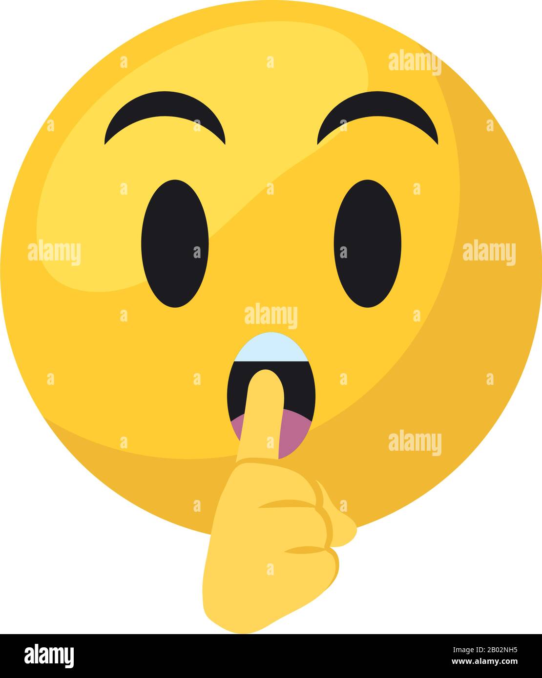 Silence emoji face flat style icon design, Cartoon expression cute