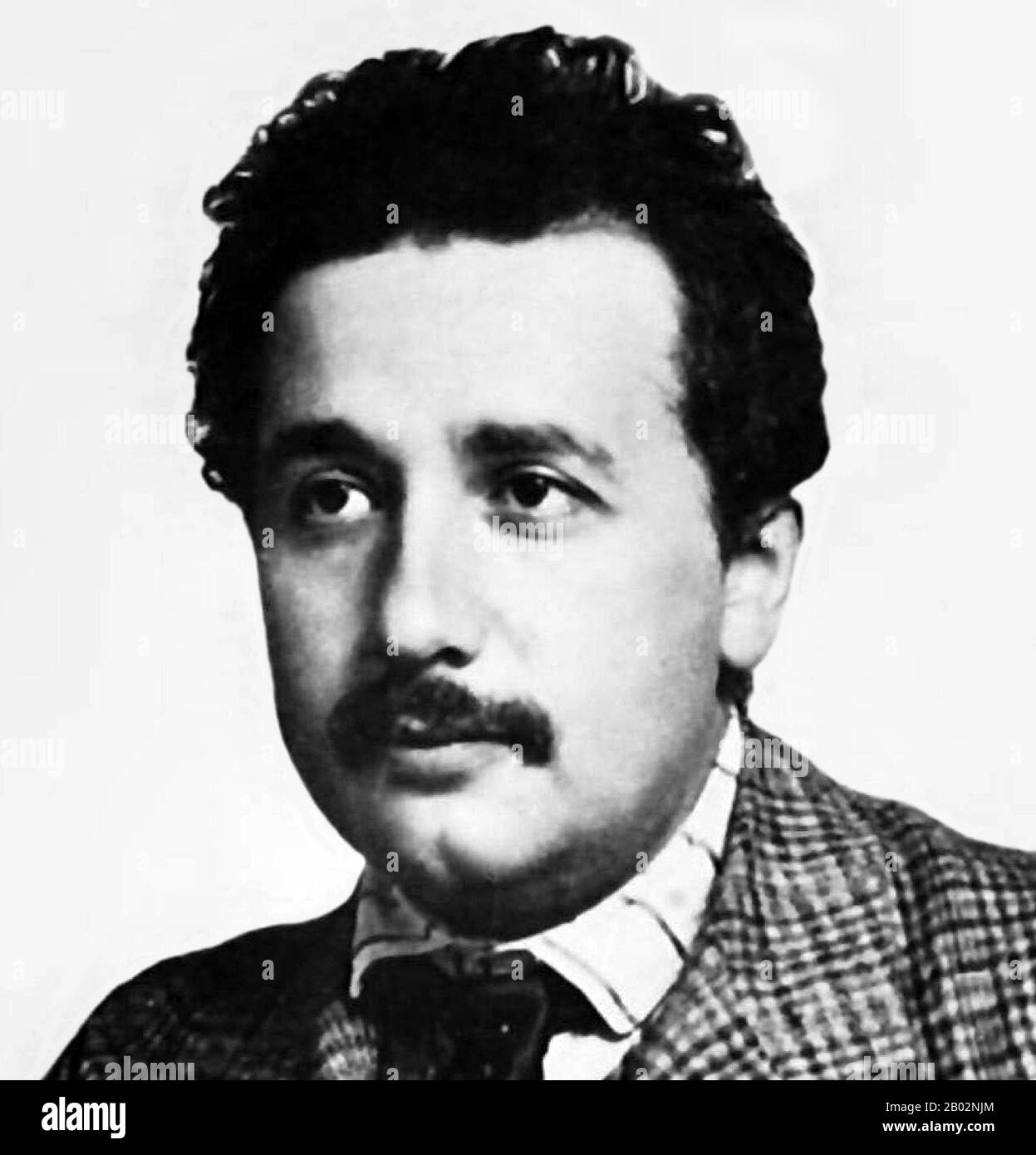 Albert Einstein (14 March 1879 – 18 April 1955) was a German-born theoretical physicist and philosopher of science. He developed the general theory of relativity, one of the two pillars of modern physics (alongside quantum mechanics). He is best known in popular culture for his mass–energy equivalence formula E = mc2 (which has been dubbed 'the world's most famous equation'). He received the 1921 Nobel Prize in Physics 'for his services to theoretical physics, and especially for his discovery of the law of the photoelectric effect'. The latter was pivotal in establishing quantum theory.  Einst Stock Photo